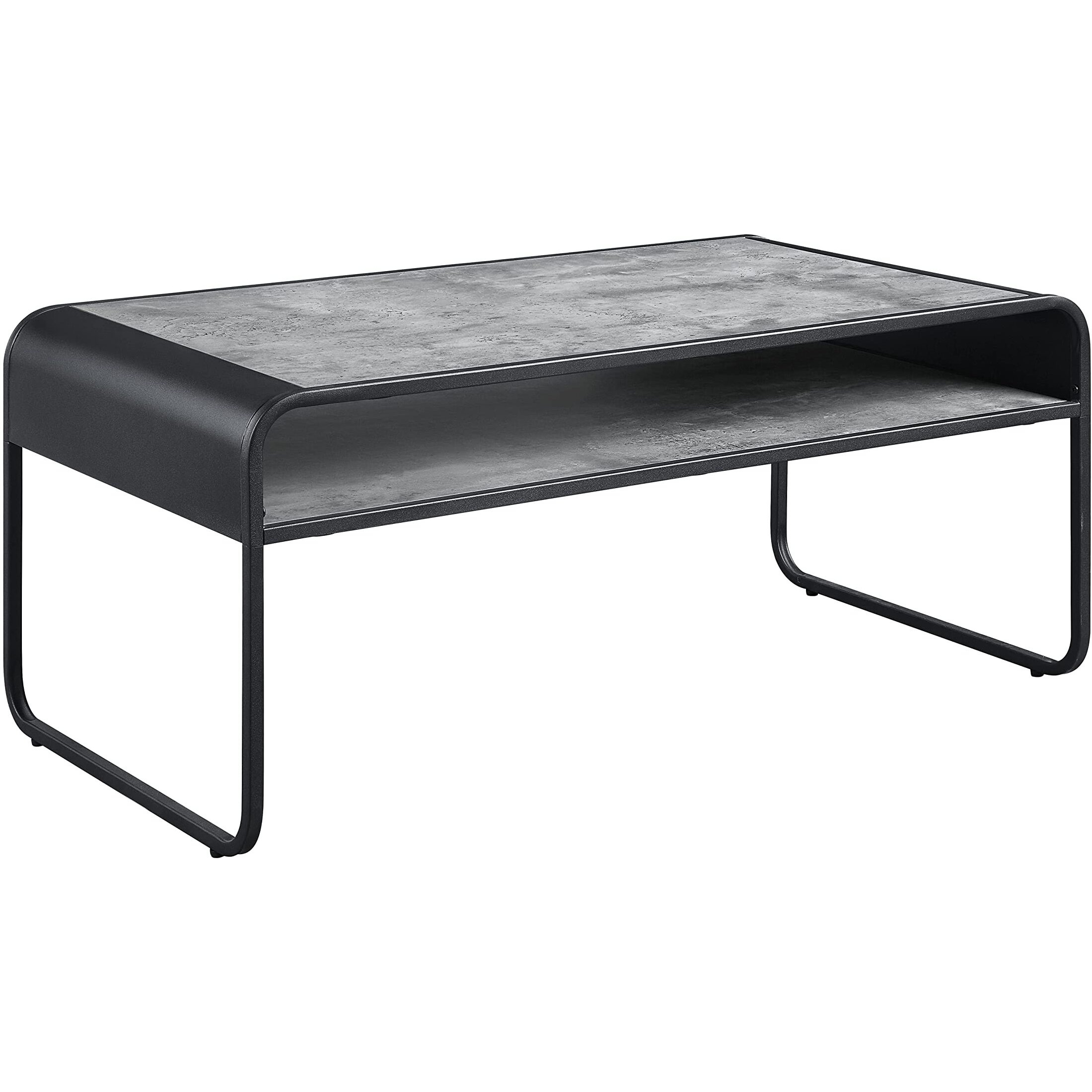 LV01145 - Coffee Table, Concrete Gray & Black Finish - Raziela