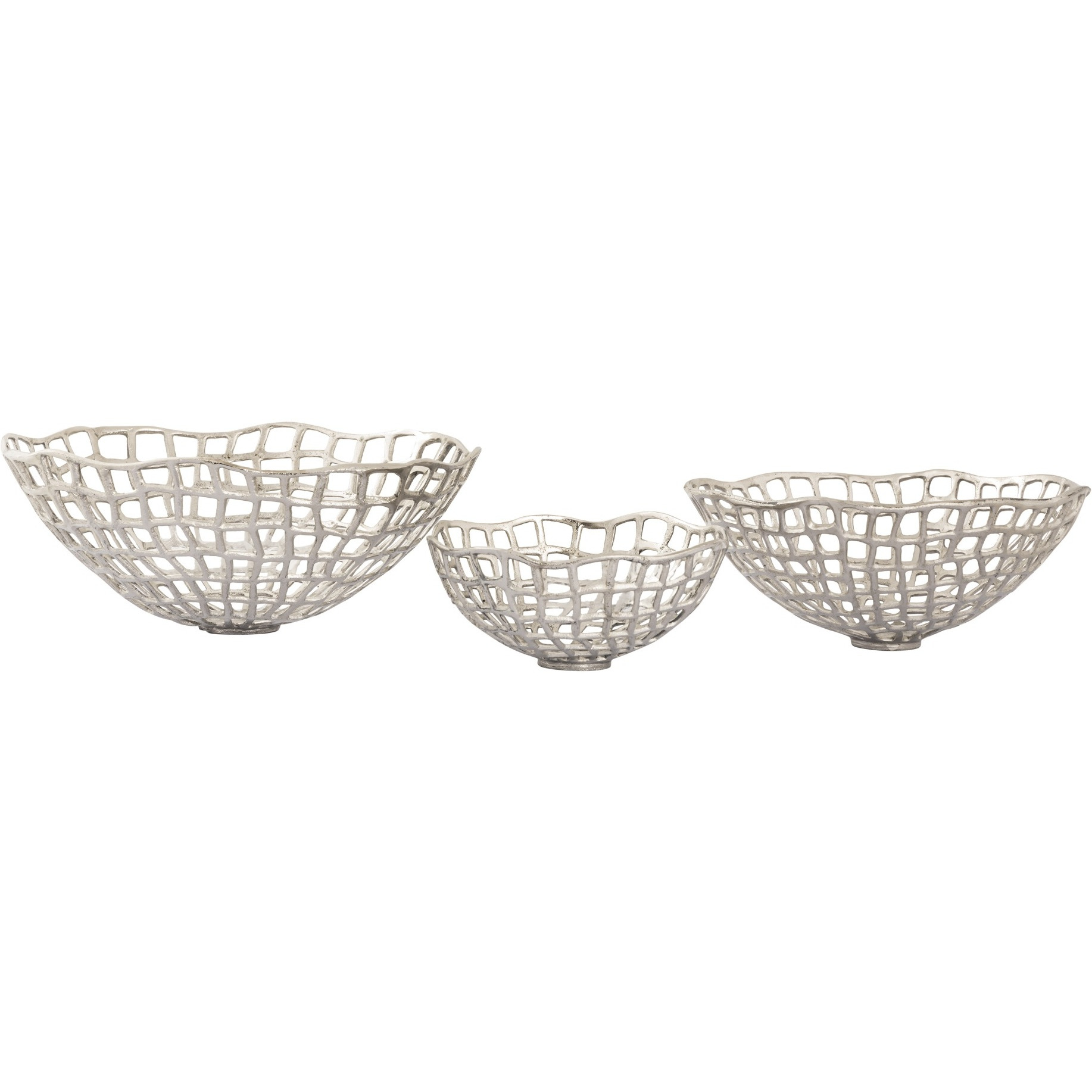 Shore Weave Basket - Set of 3 Nickel