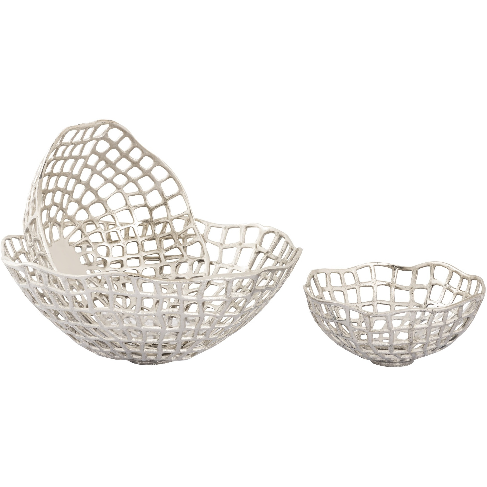 Shore Weave Basket - Set of 3 Nickel