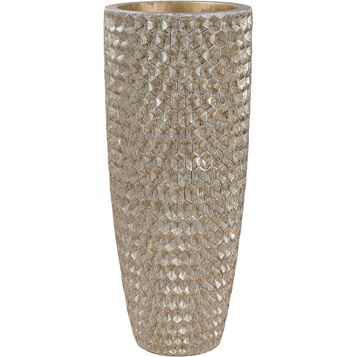 Geometric Textured Vase - Gold