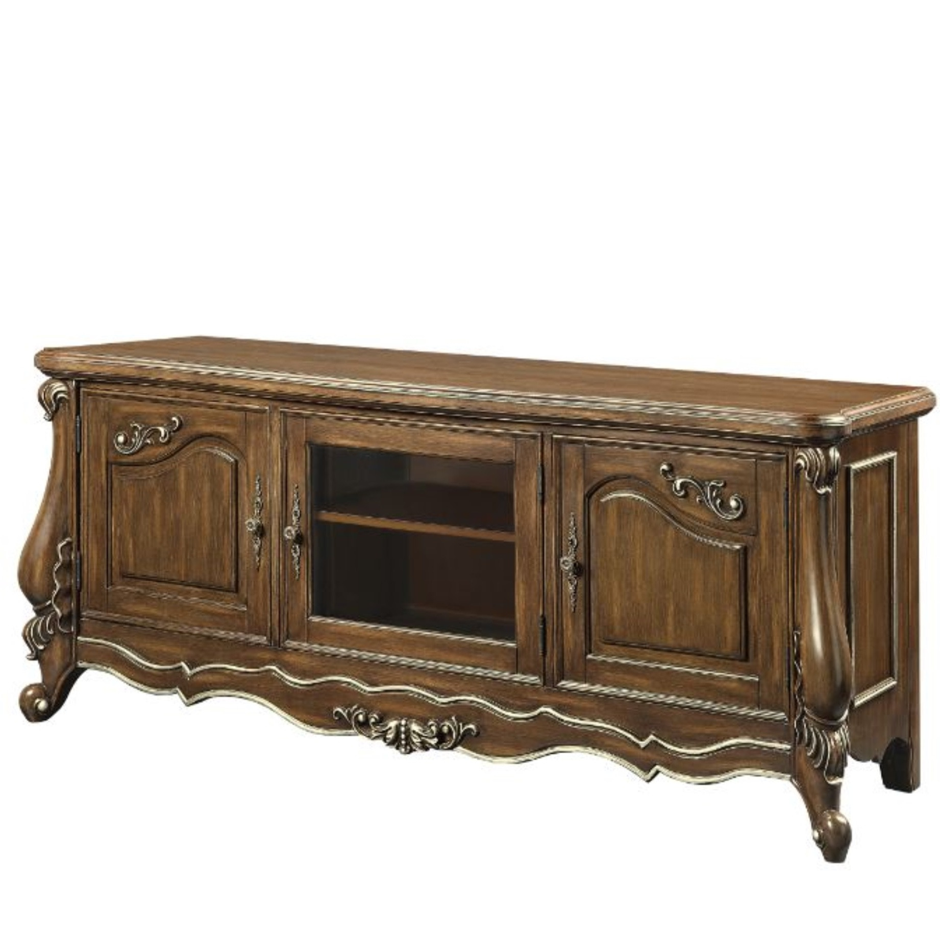 ACME Latisha TV Stand, Antique Oak Finish