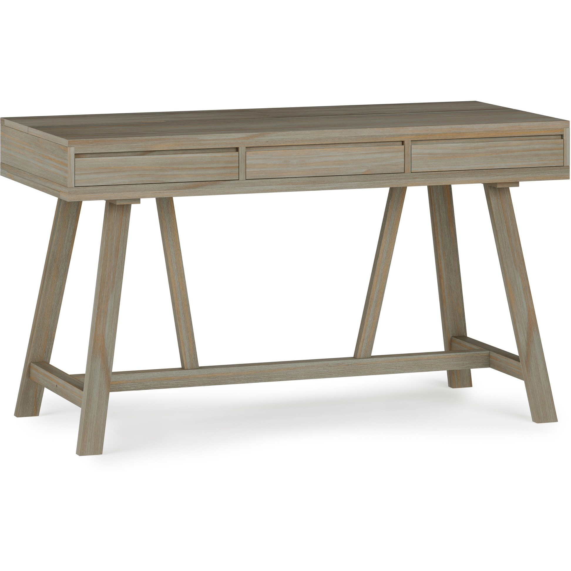 Bowman SOLID WOOD Flip Up Desk in Distressed Grey