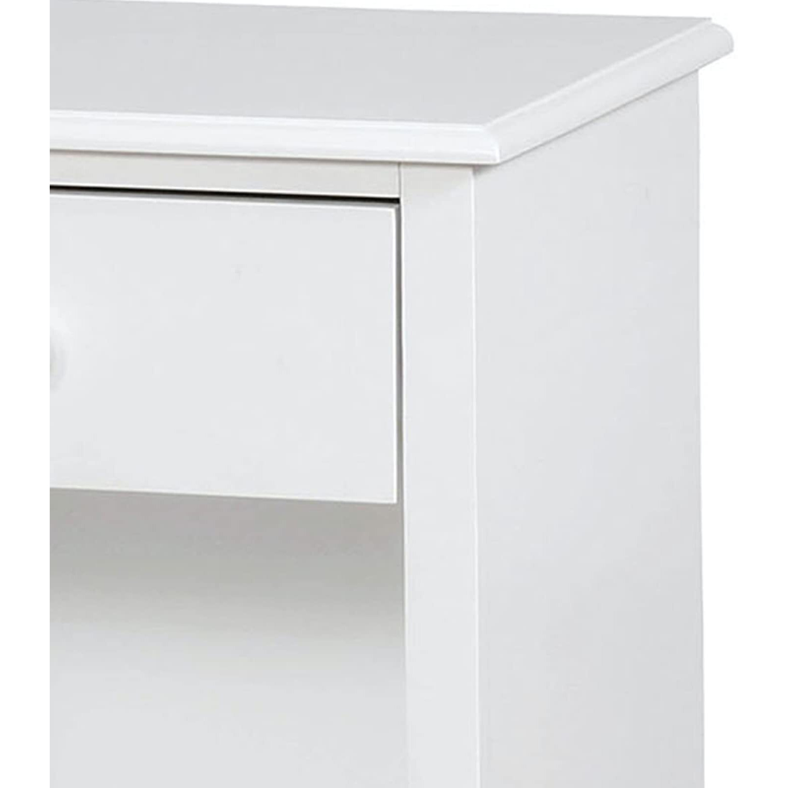 Nightstand with 1 Drawer and 1 Open Shelf, White