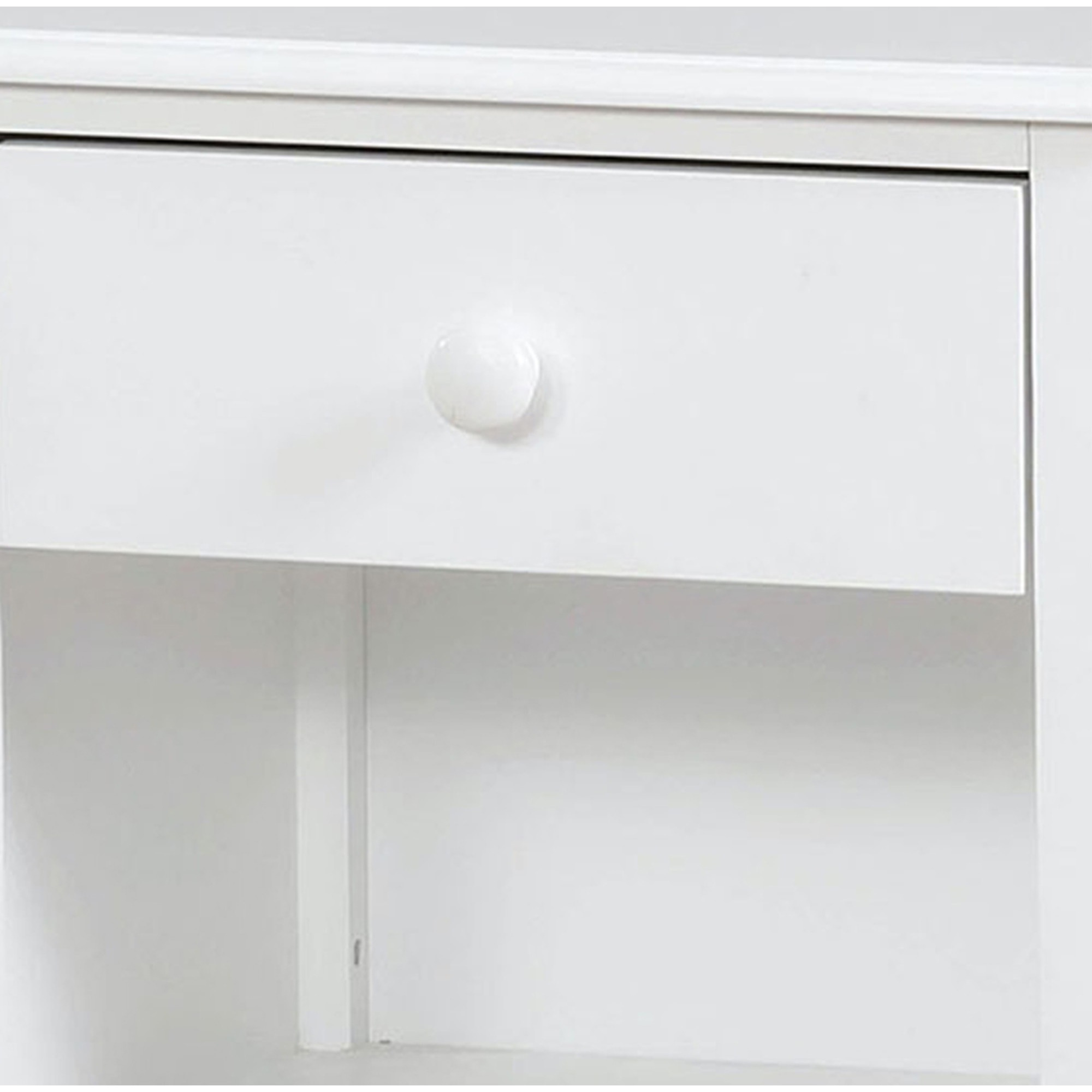 Nightstand with 1 Drawer and 1 Open Shelf, White
