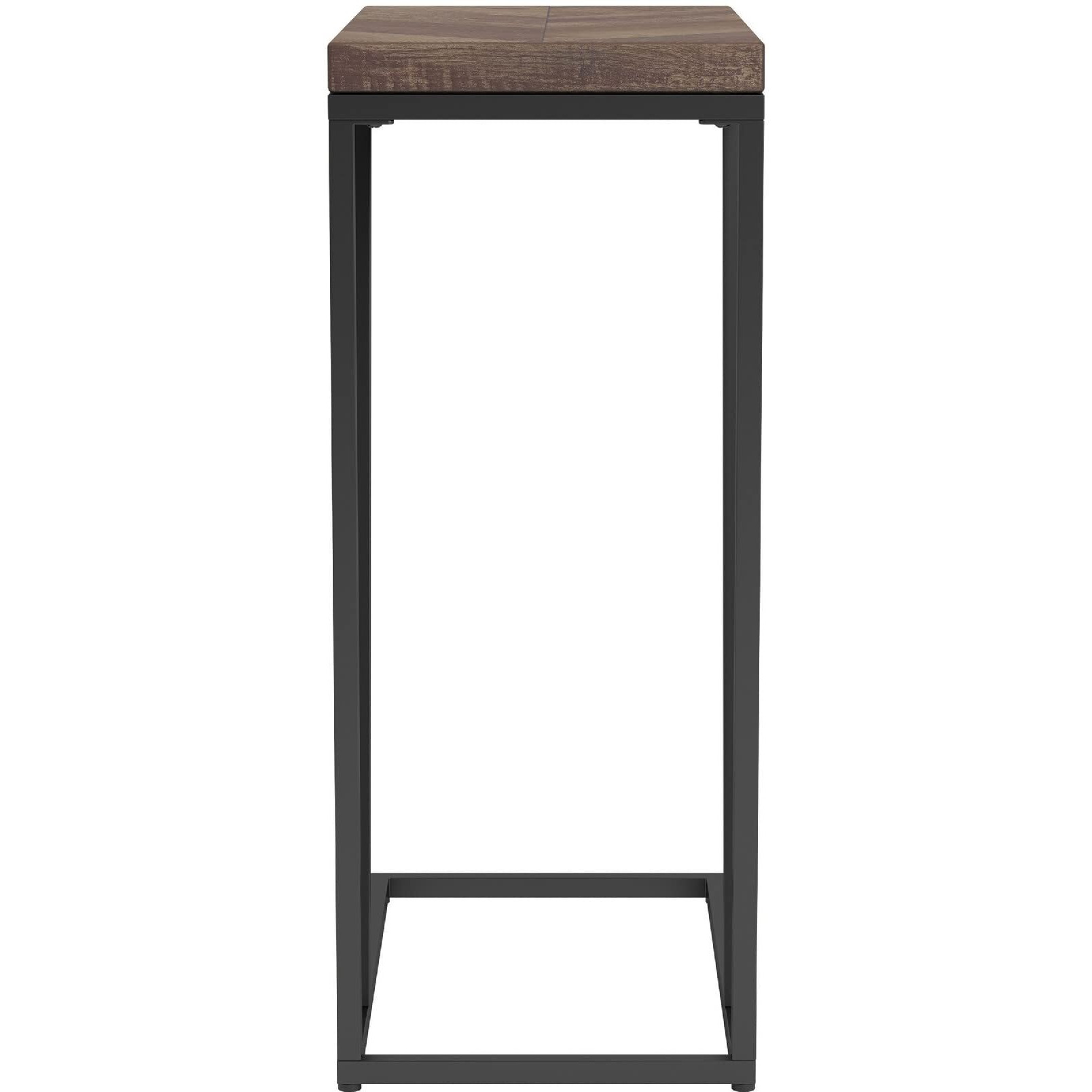 Accent Table with Chevron Pattern Top, Brown