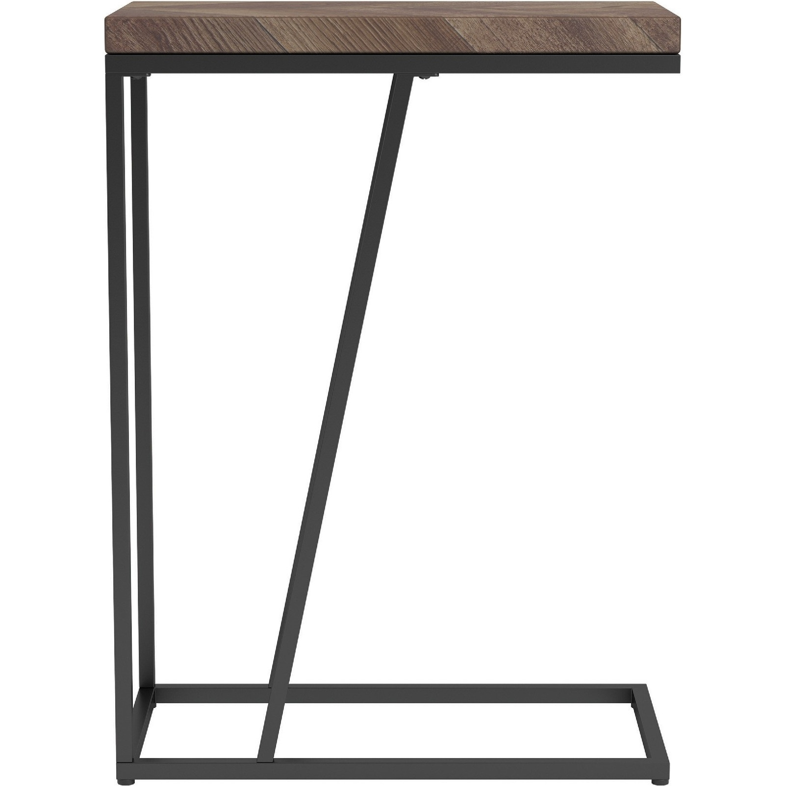 Accent Table with Chevron Pattern Top, Brown