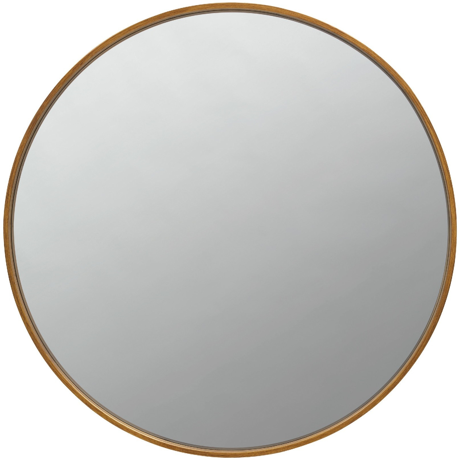 Mirror with Round Metal Frame and Ring Holder, Brass