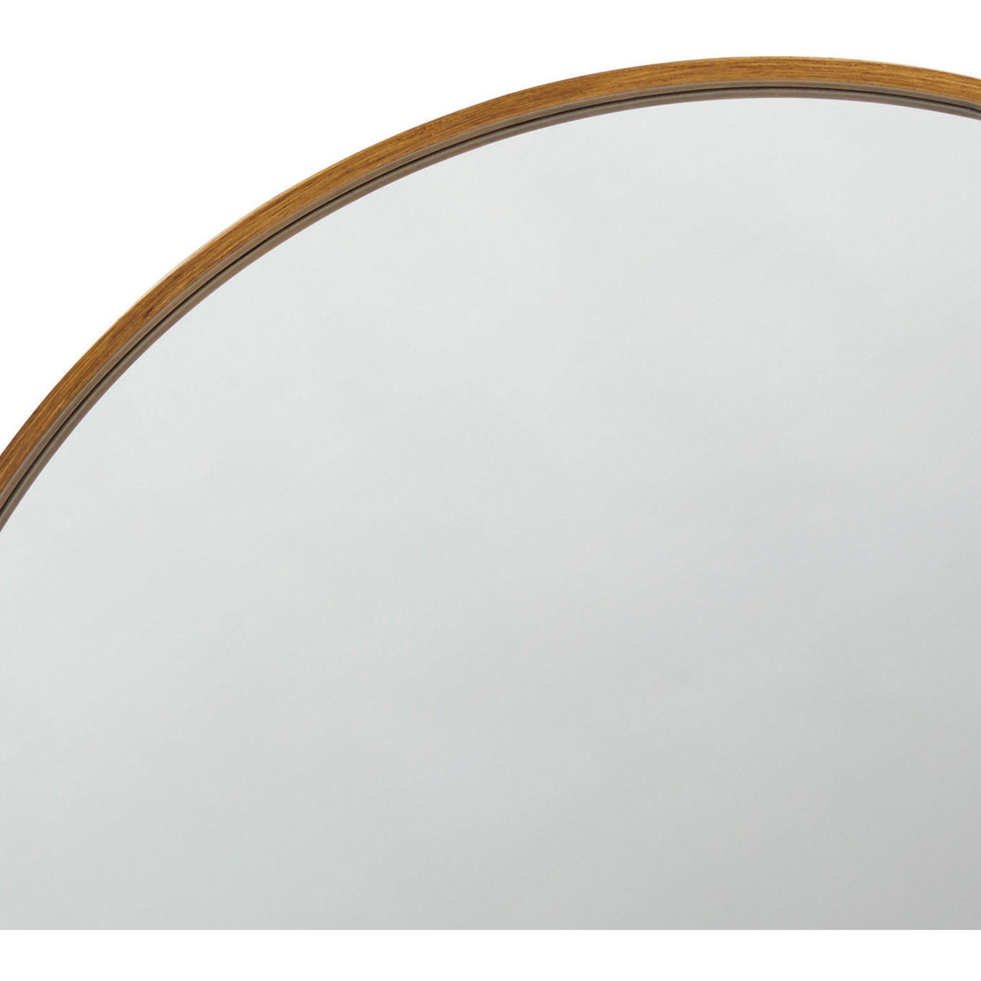Mirror with Round Metal Frame and Ring Holder, Brass