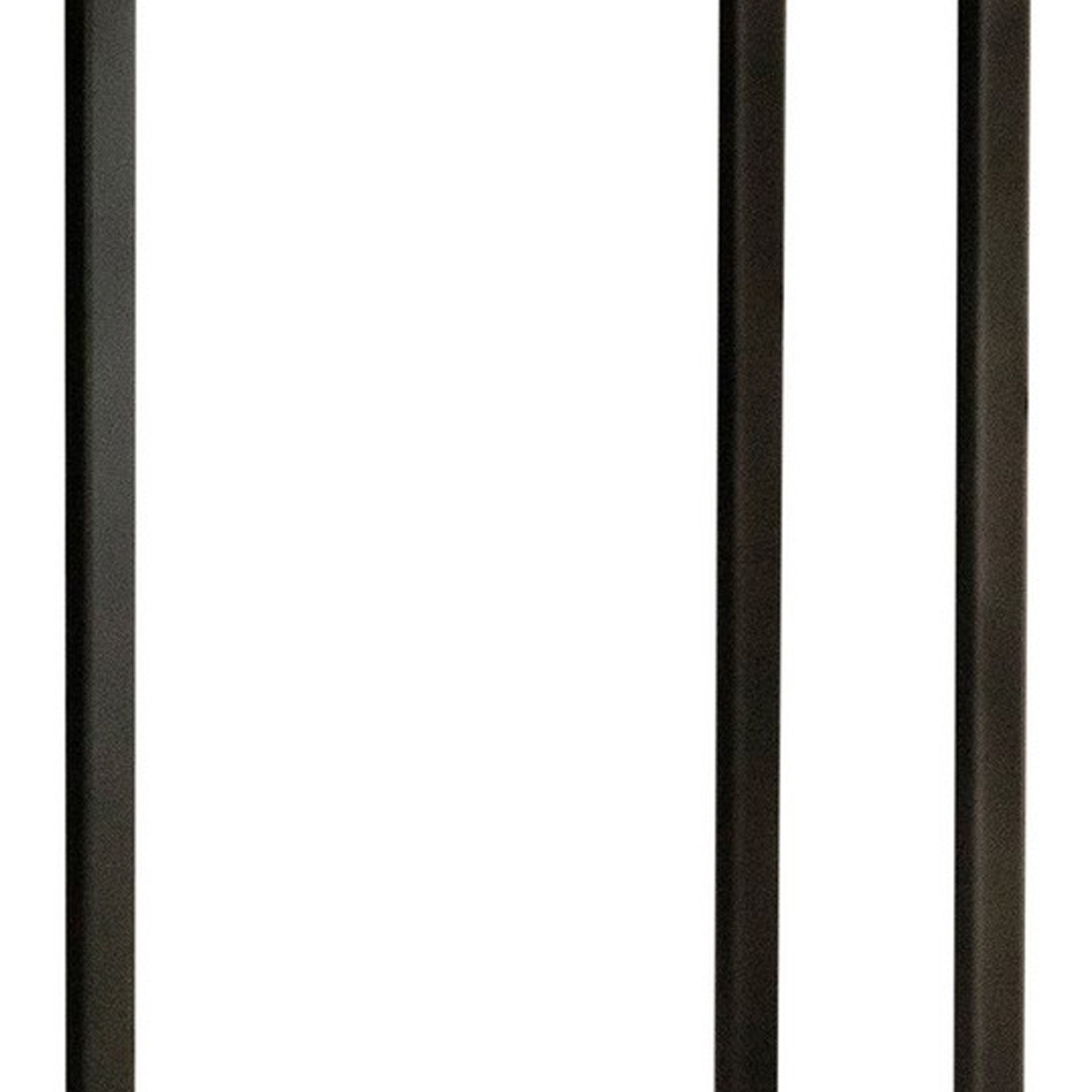 24 Inch Modern C Shape Side End Table, 2 USB, 1 Charging Port, Brown, Black