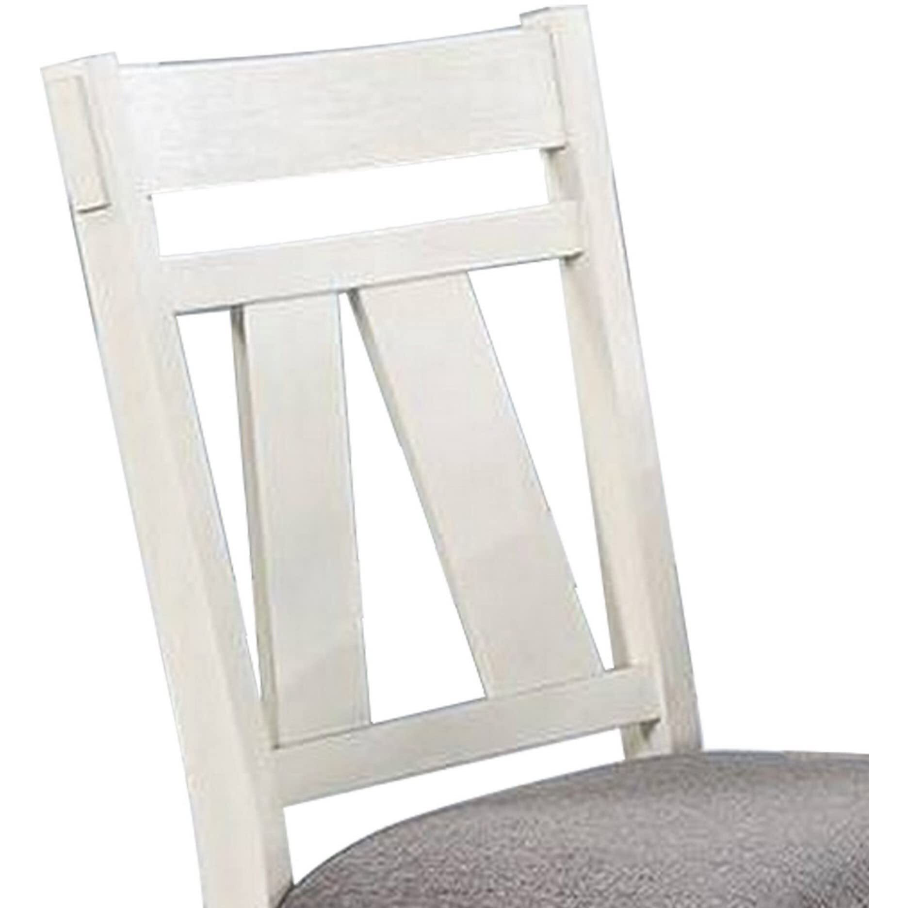 Lexi 24 Inch Classic Dining Side Chair, Padded Seat, Set of 2, Gray, White