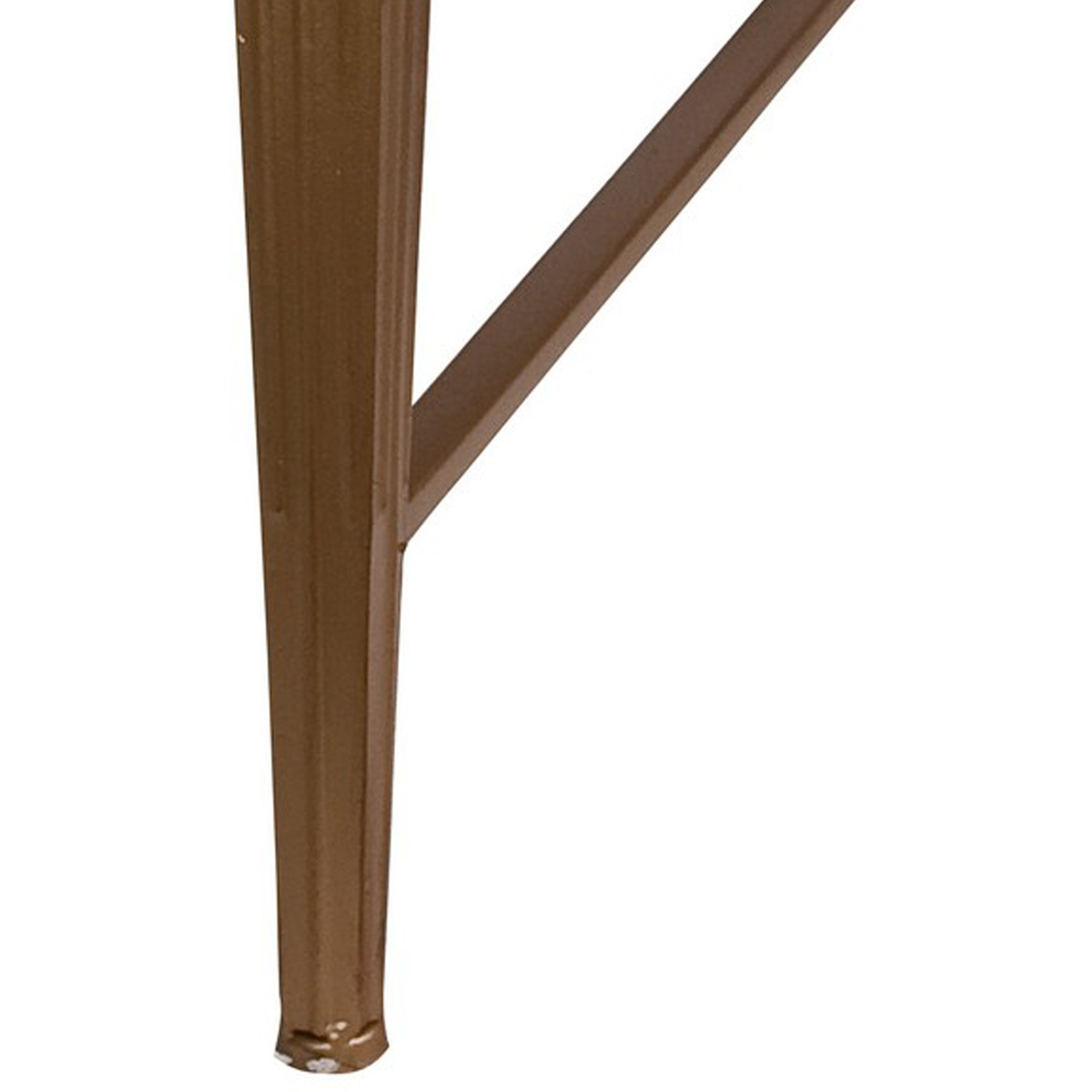 32 Inch Metal Cocktail Table, Circular Pattern Edged Round Top, Copper