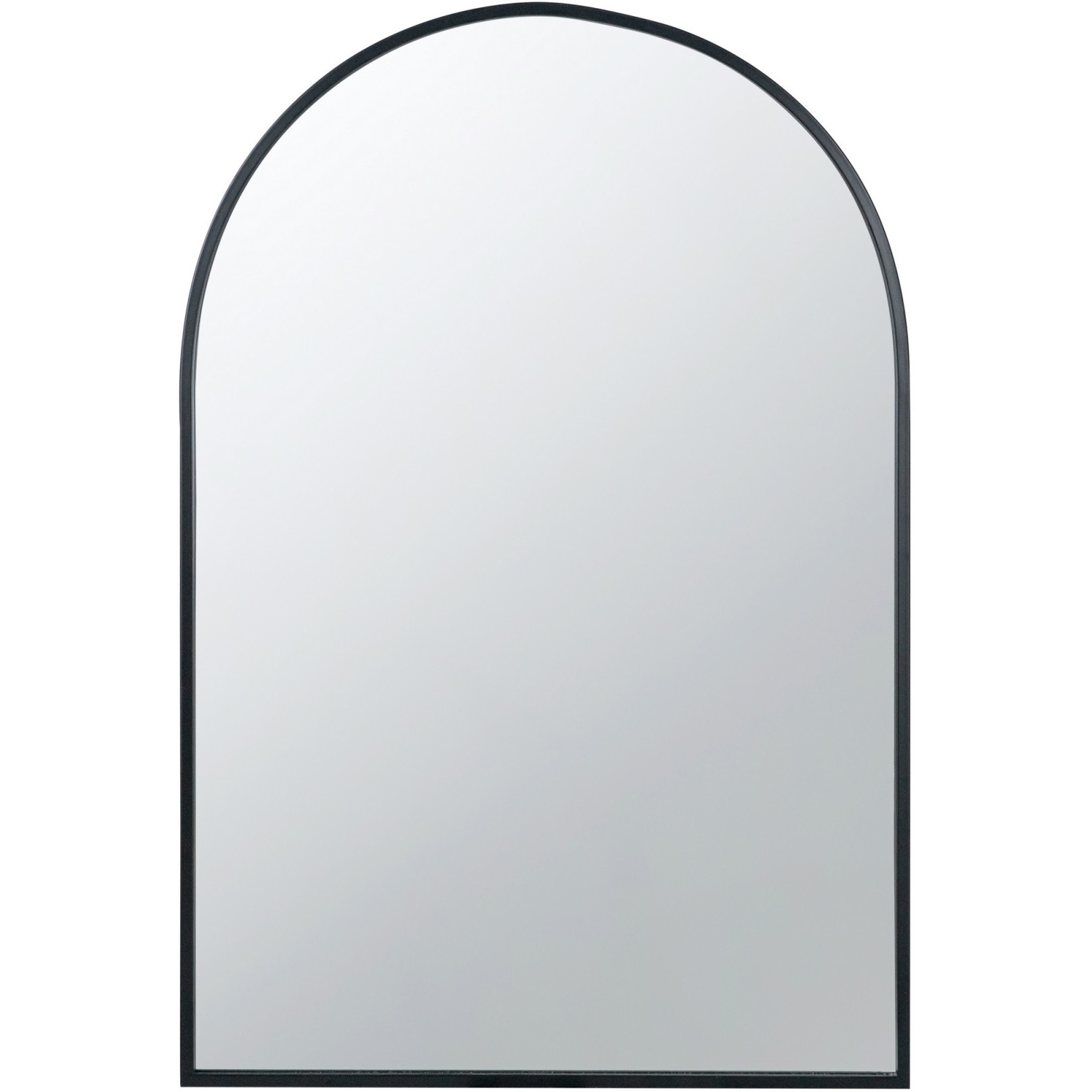 Cod 36 Inch Wall Mounted Mirror, Wide Arched Design Black Metal Frame