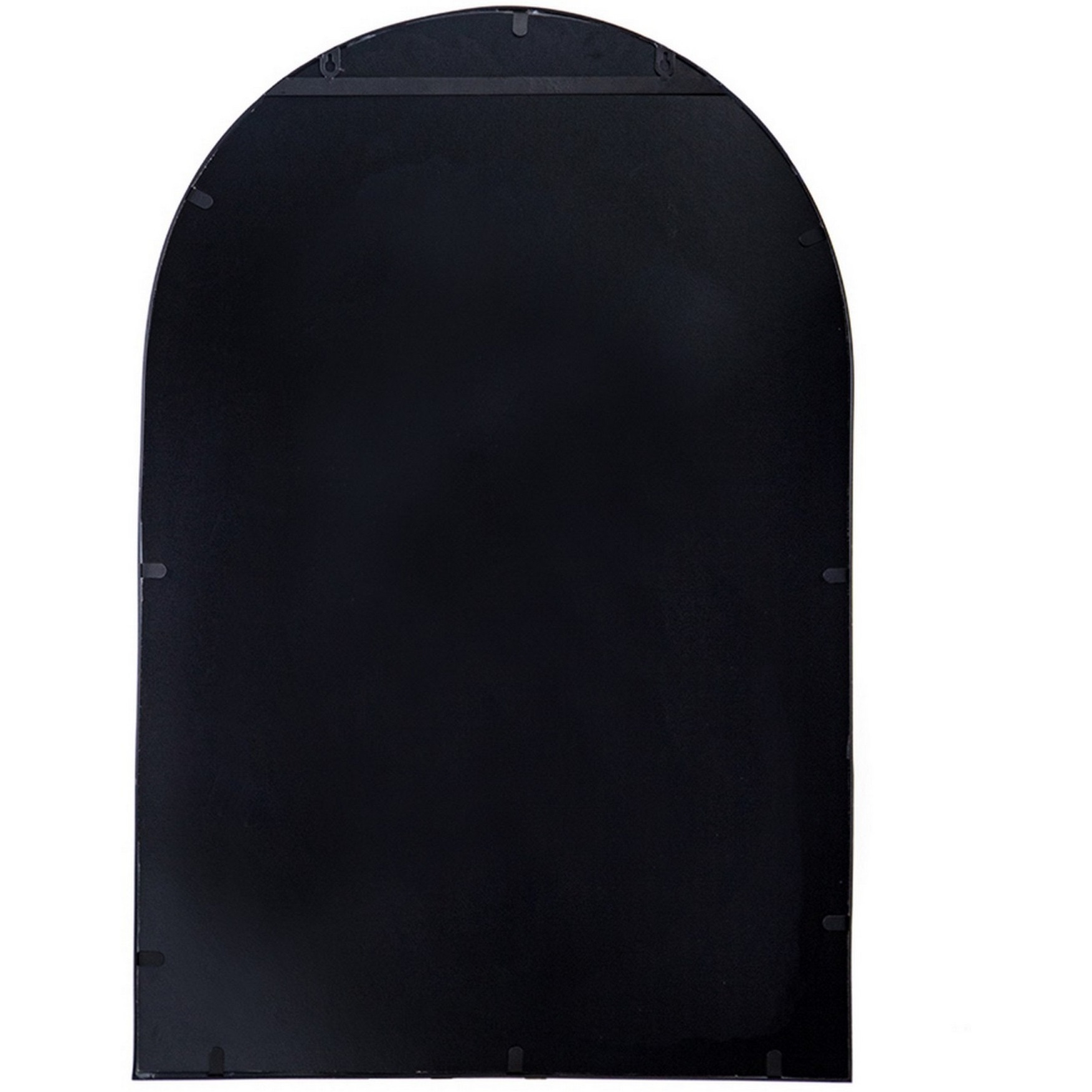 Cod 36 Inch Wall Mounted Mirror, Wide Arched Design Black Metal Frame