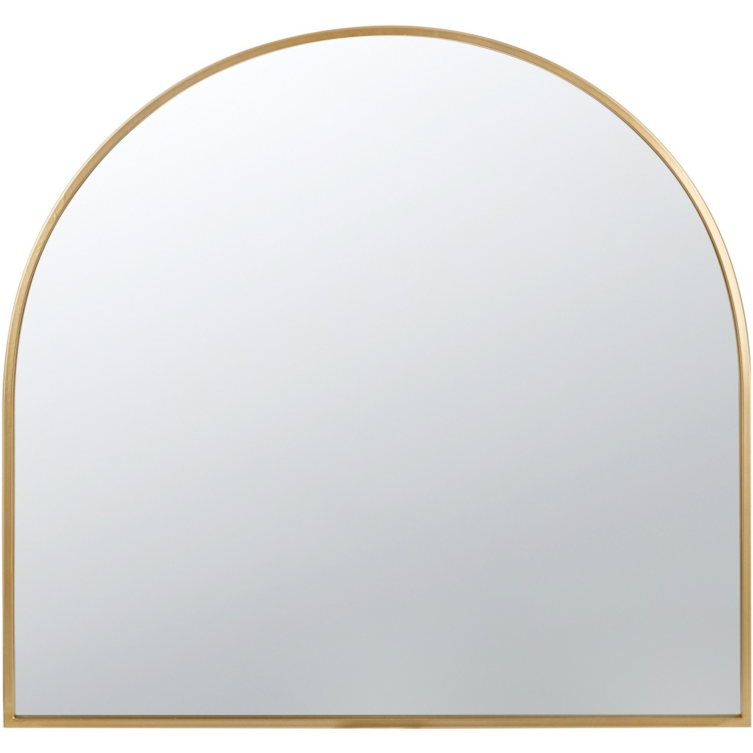 Cod 33 Inch Modern Wall Mirror, Simplistic Arched Gold Metal Frame