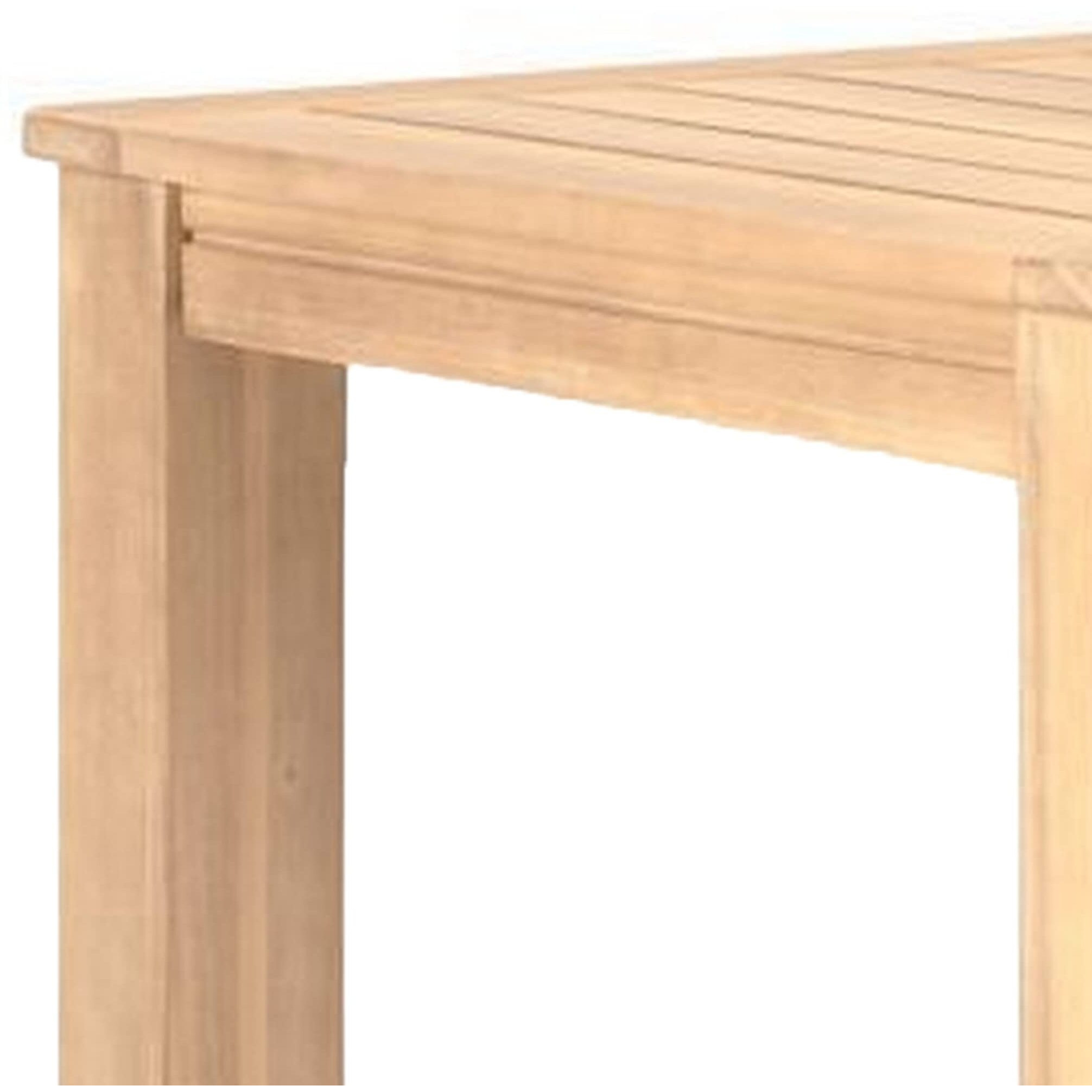 Syka 35 Inch Modern Coffee Table, Acacia Wood, Plank Top, Natural Brown