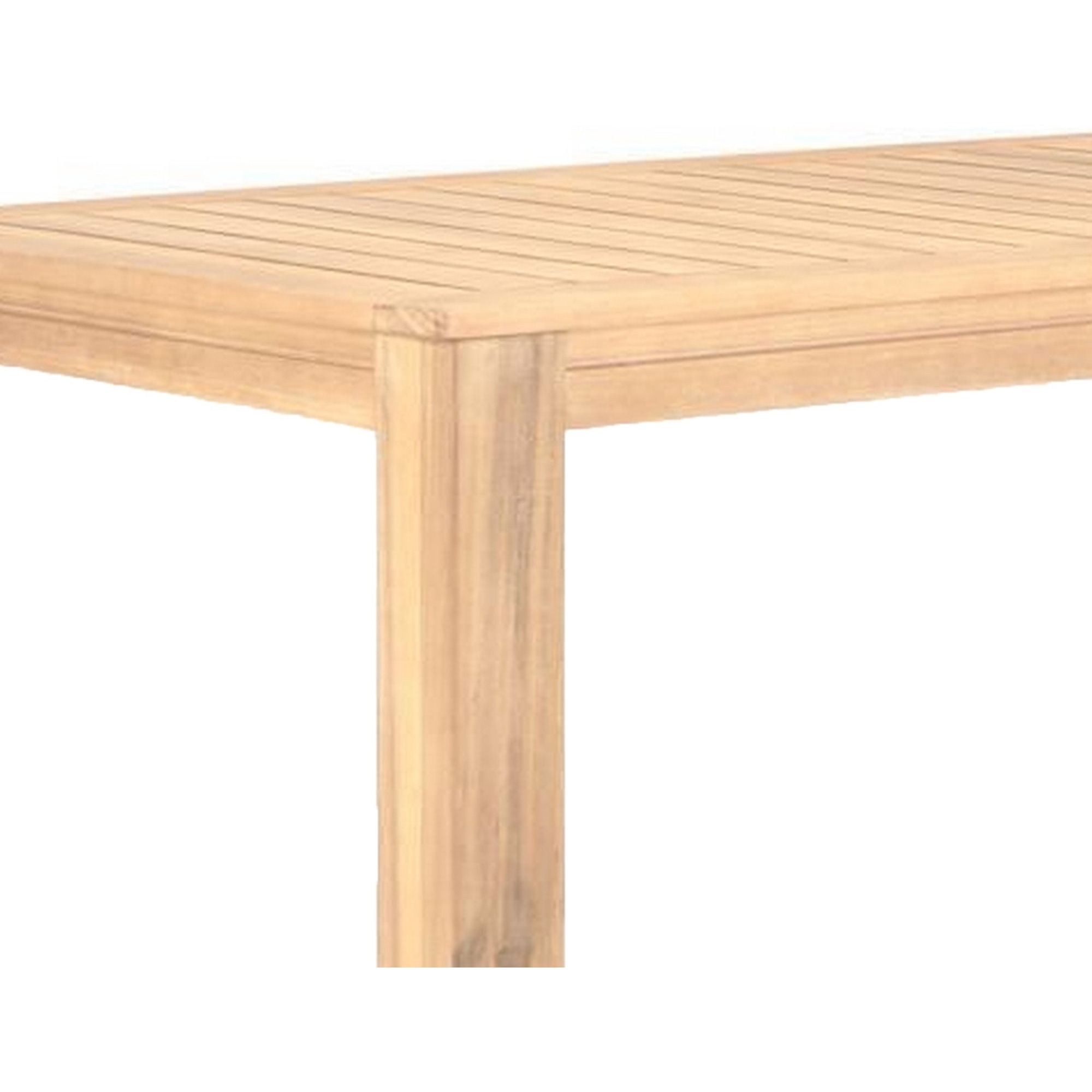 Syka 35 Inch Modern Coffee Table, Acacia Wood, Plank Top, Natural Brown