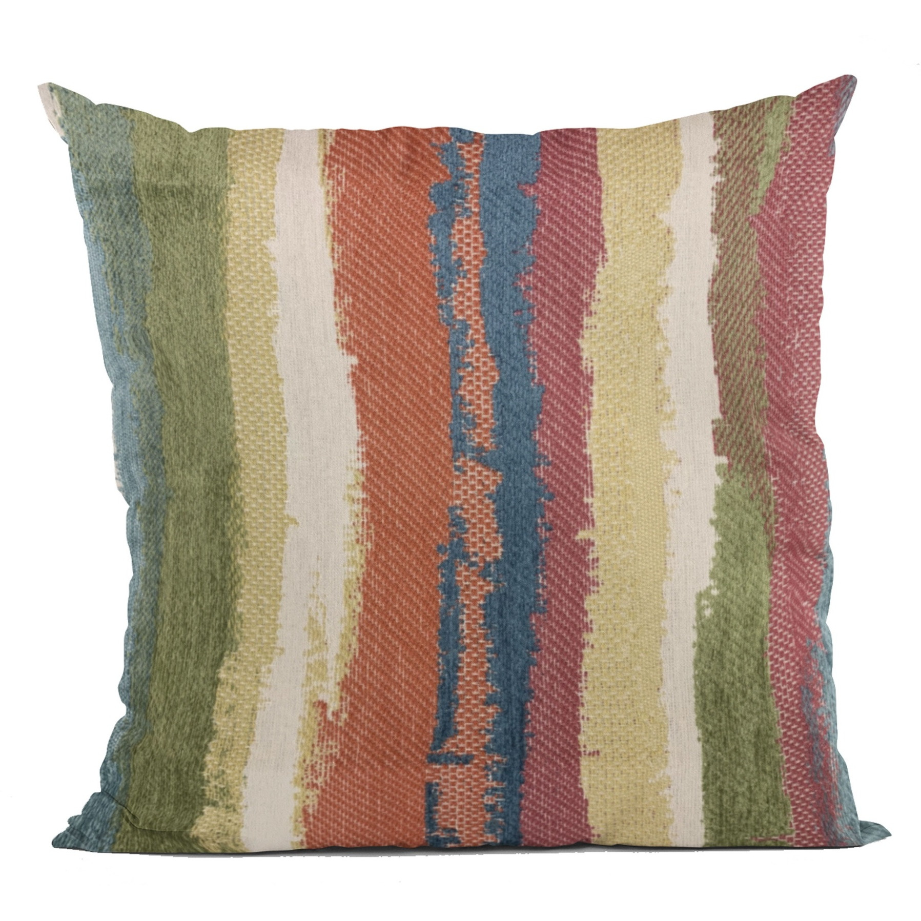 Plutus Multi-Color Cuba Stripe Luxury Throw Pillow - Double sided  16" x 16"
