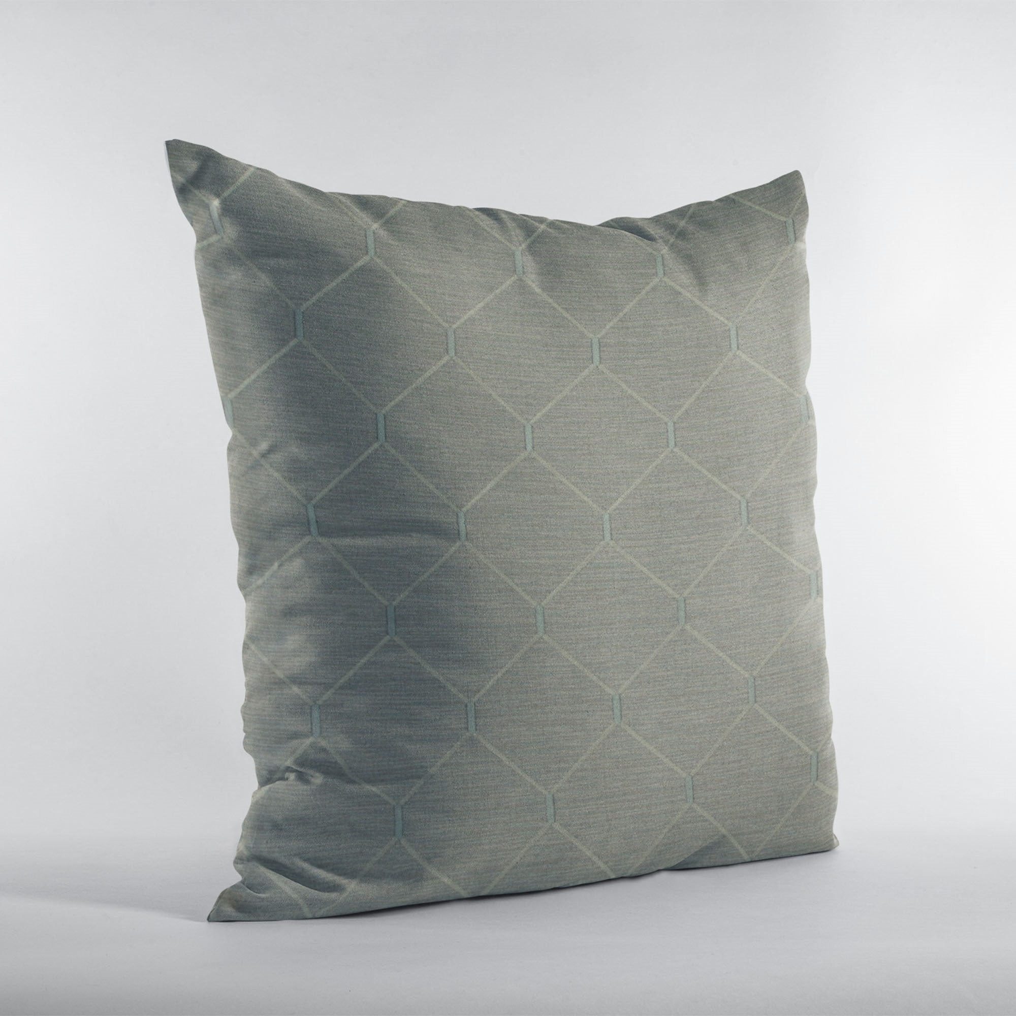 Plutus Urban Grey Kona Embroydery, Some Shine To This Pattern Luxury Throw Pillow - Double sided  20" x 36" King