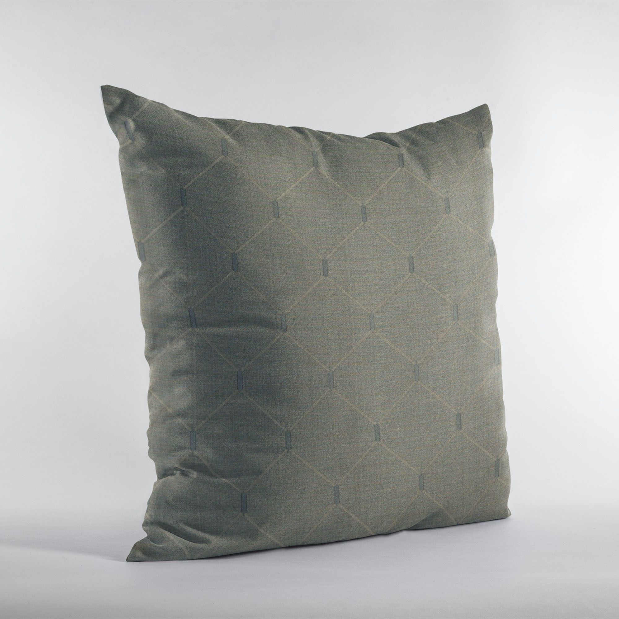 Plutus Slate Grey Kona Embroydery, Some Shine To This Pattern Luxury Throw Pillow - Double sided  20" x 26" Standard