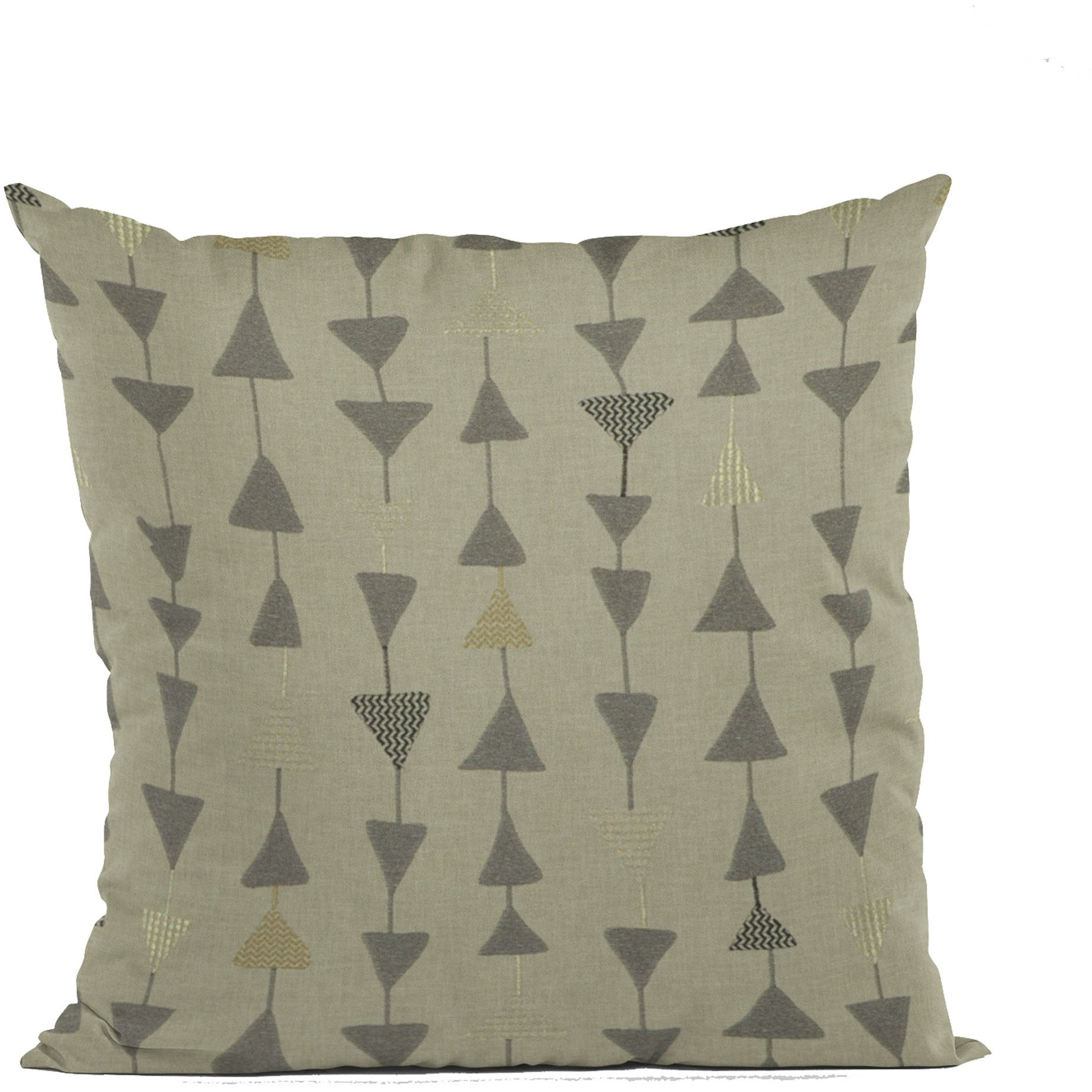 Plutus Pebble Manti Embroydery, Some Of The Triangles Have Metalic Threads Luxury Throw Pillow - Double sided  12" x 20"