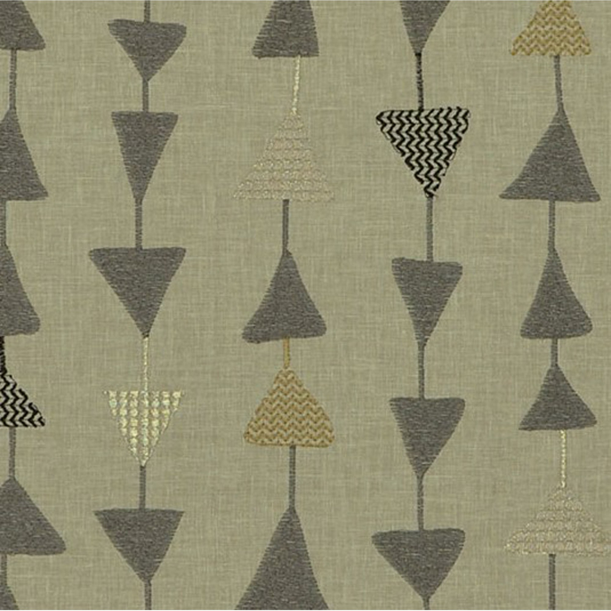 Plutus Pebble Manti Embroydery, Some Of The Triangles Have Metalic Threads Luxury Throw Pillow - Double sided  12" x 20"