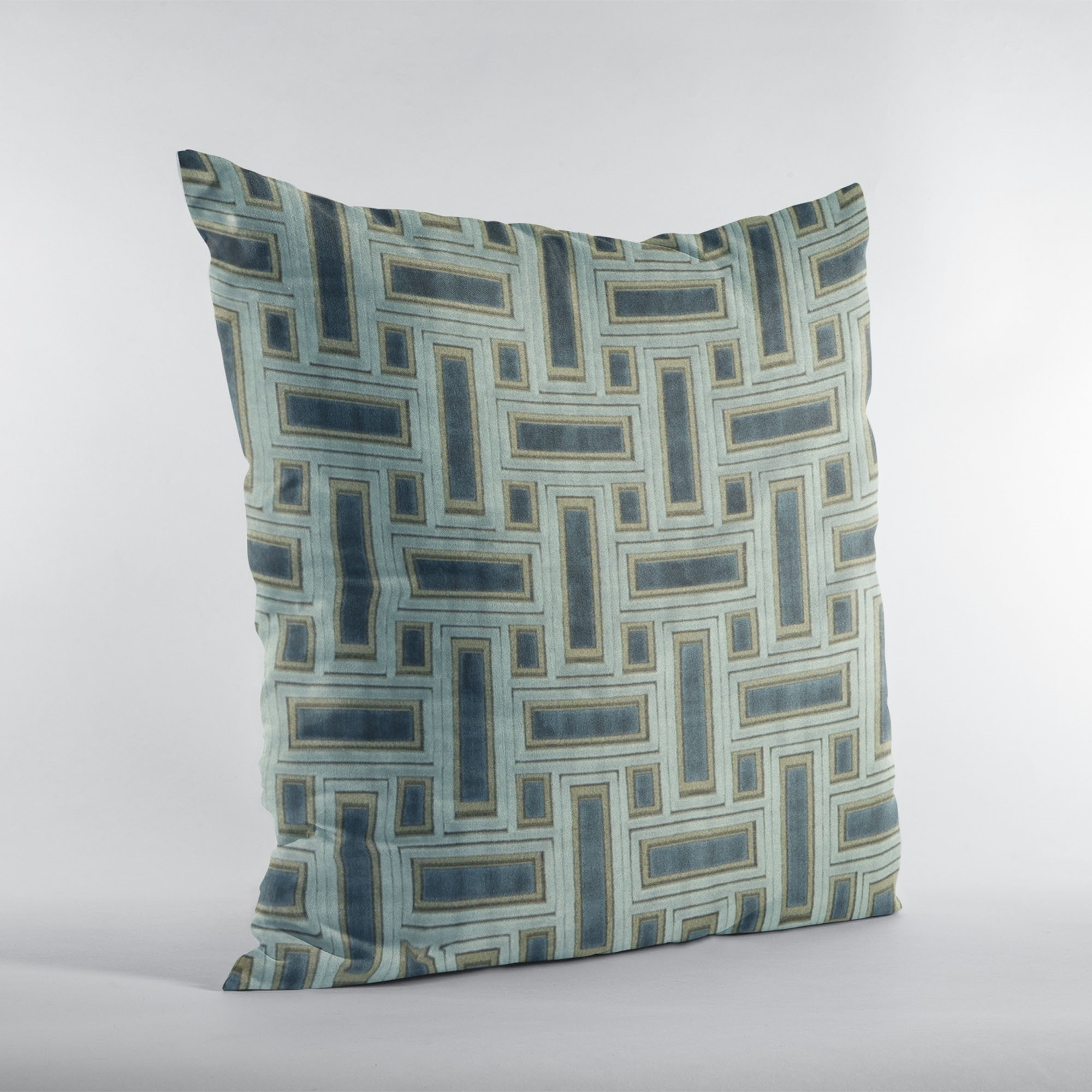 Plutus Hazy Stony Cut Velvet, Some Sparkle To It Luxury Throw Pillow - Double sided  22" x 22"