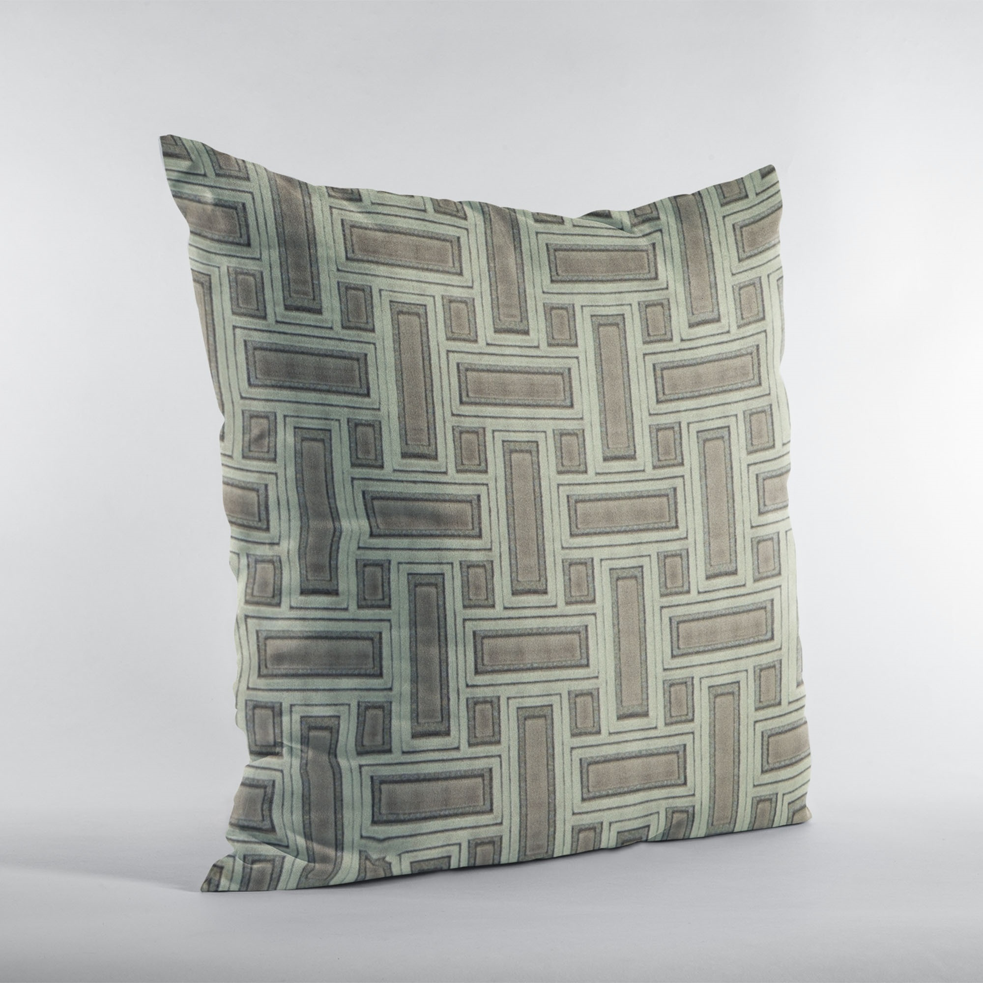 Plutus Truffle Stony Cut Velvet, Some Sparkle To It Luxury Throw Pillow - Double sided  18" x 18"