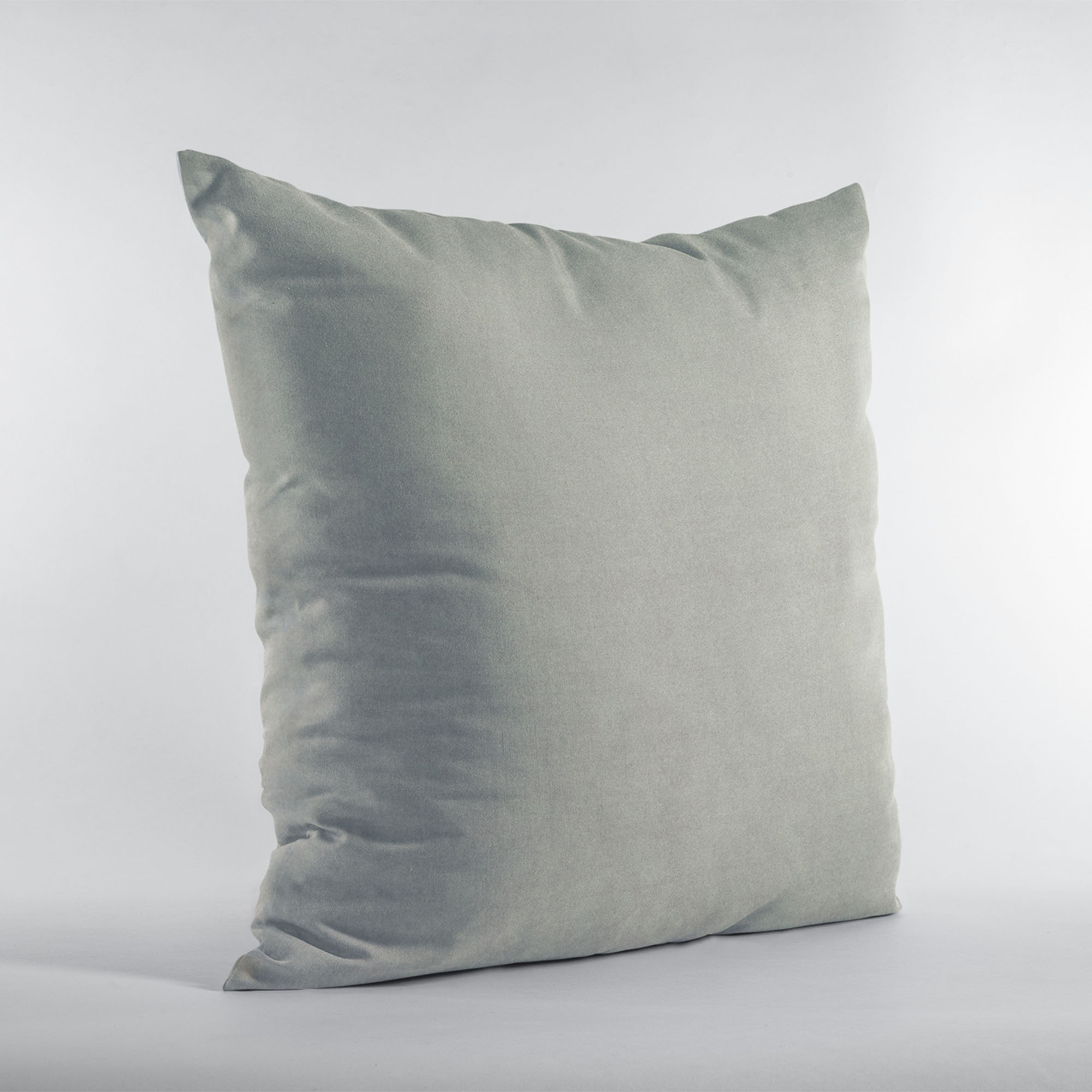 Plutus Grey Solid Shiny Velvet Luxury Throw Pillow - Double sided  24" x 24"