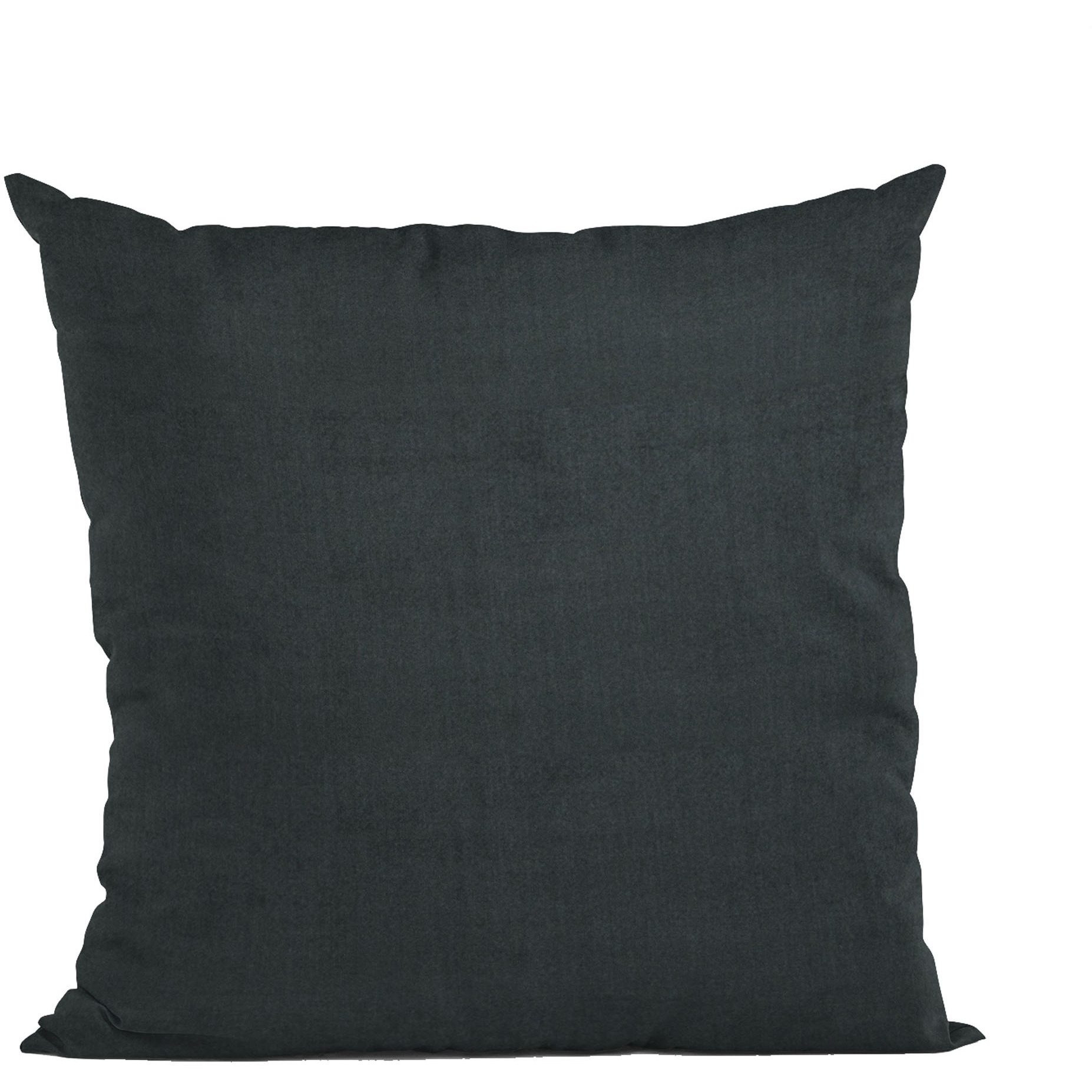 Plutus Black Solid Shiny Velvet Luxury Throw Pillow - Double sided  24" x 24"