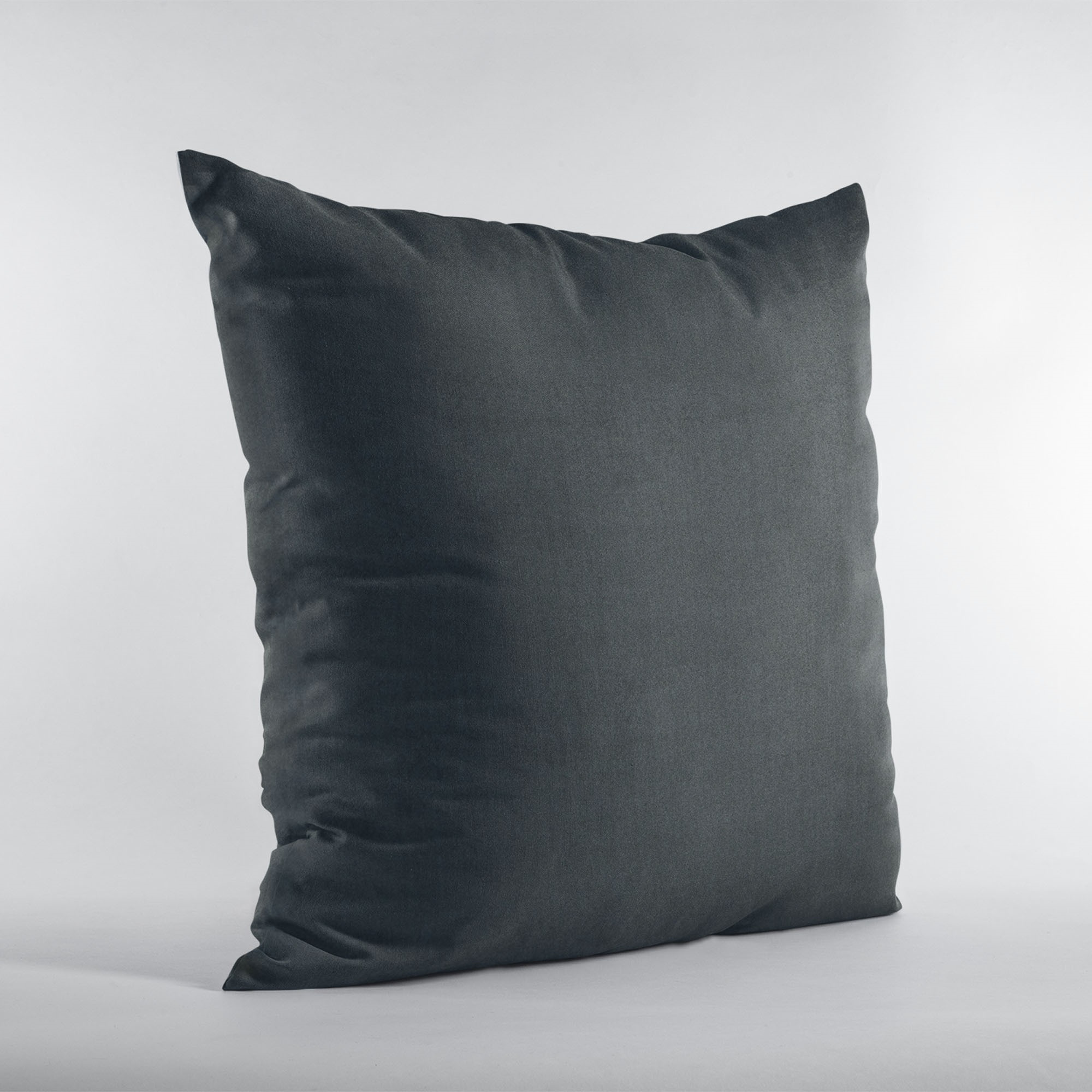 Plutus Black Solid Shiny Velvet Luxury Throw Pillow - Double sided  24" x 24"