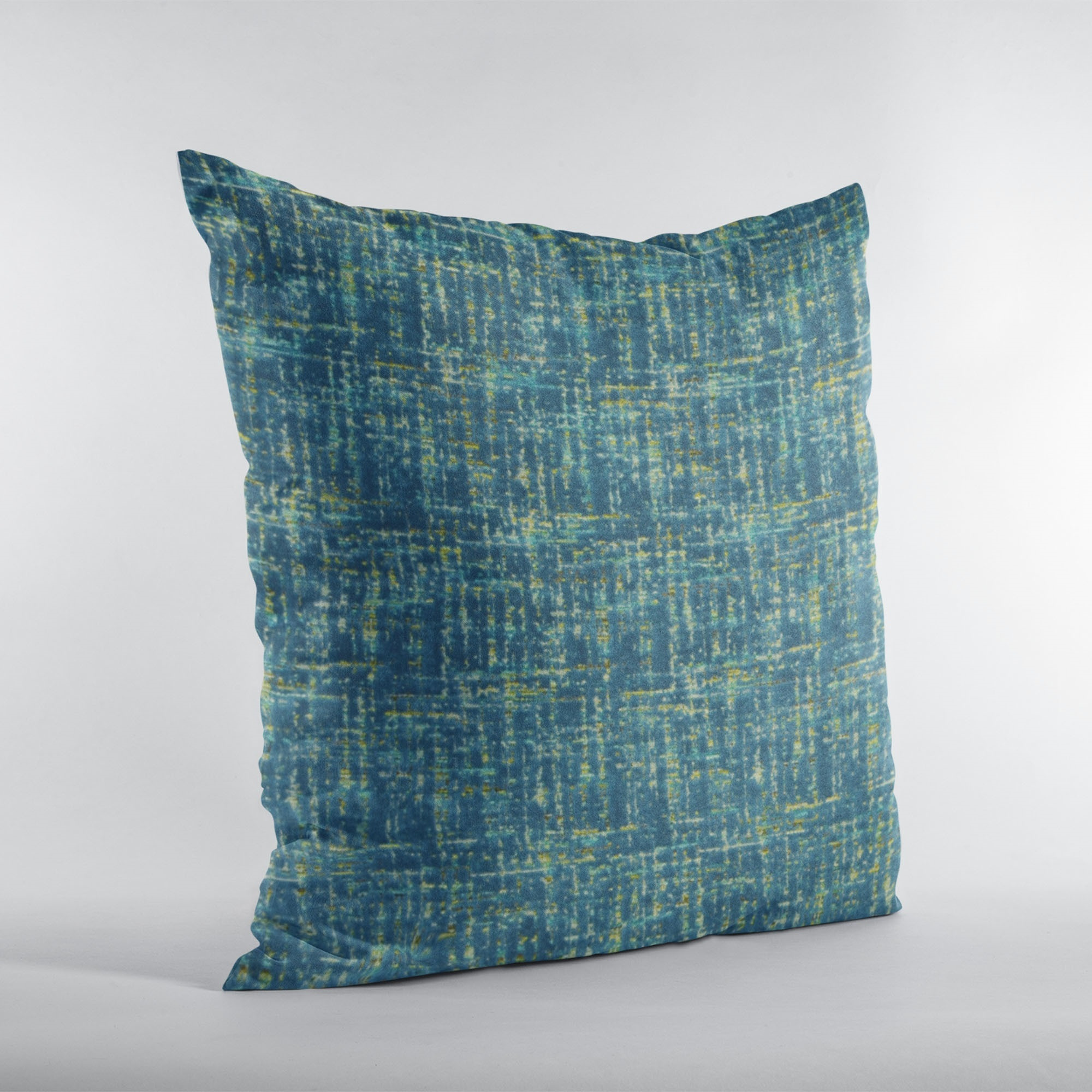 Plutus Sapphire New Planet Cut Velvet Luxury Throw Pillow - Double sided  22" x 22"