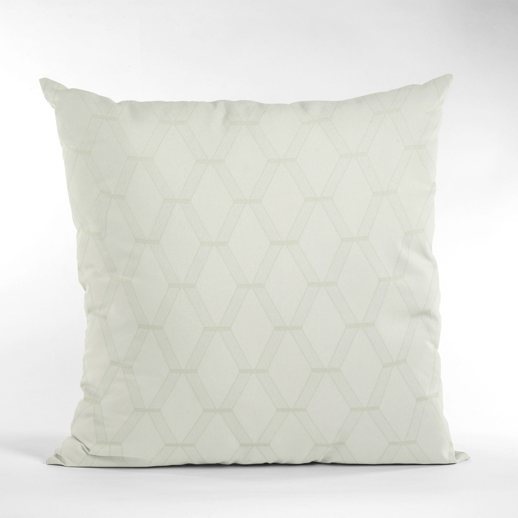 Plutus Vanilla Diamond Shiny Fabric With Embroydery Luxury Throw Pillow - Double sided  18" x 18"