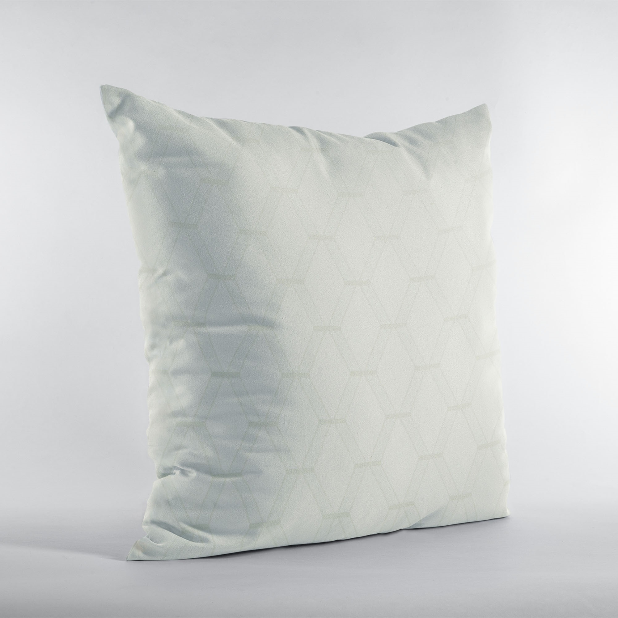 Plutus Vanilla Diamond Shiny Fabric With Embroydery Luxury Throw Pillow - Double sided  18" x 18"