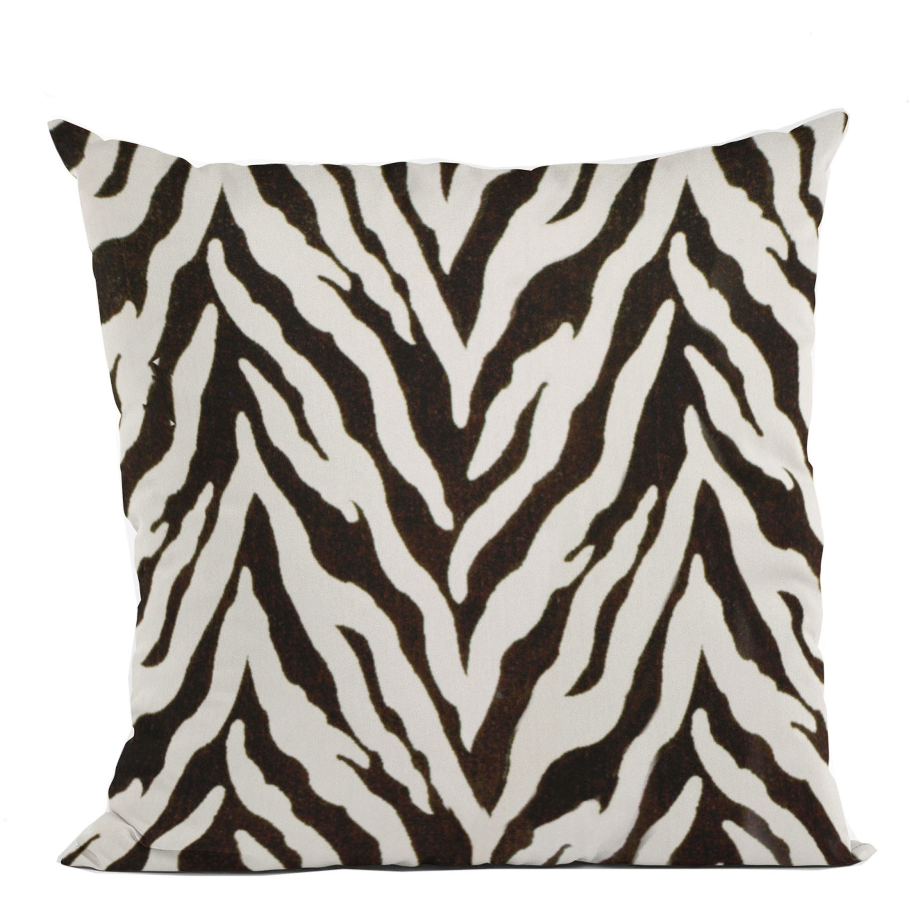 Plutus Ebony/Ivory Zebra Zebra Print Velvet Luxury Throw Pillow - Double sided  20" x 20"