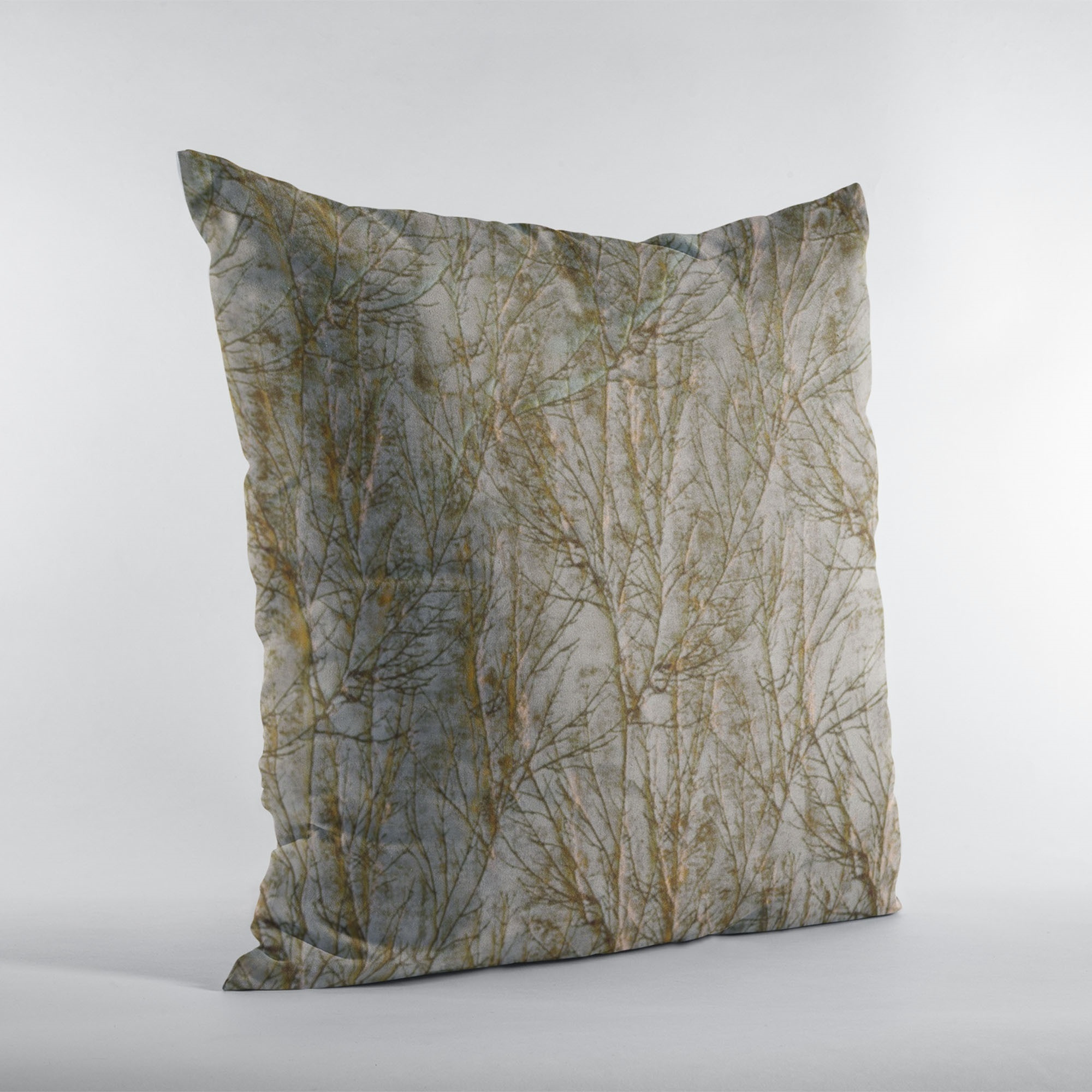 Plutus Patina Yarns Shiny Fabric With Twig Pattern Luxury Throw Pillow - Double sided  20" x 30" Queen