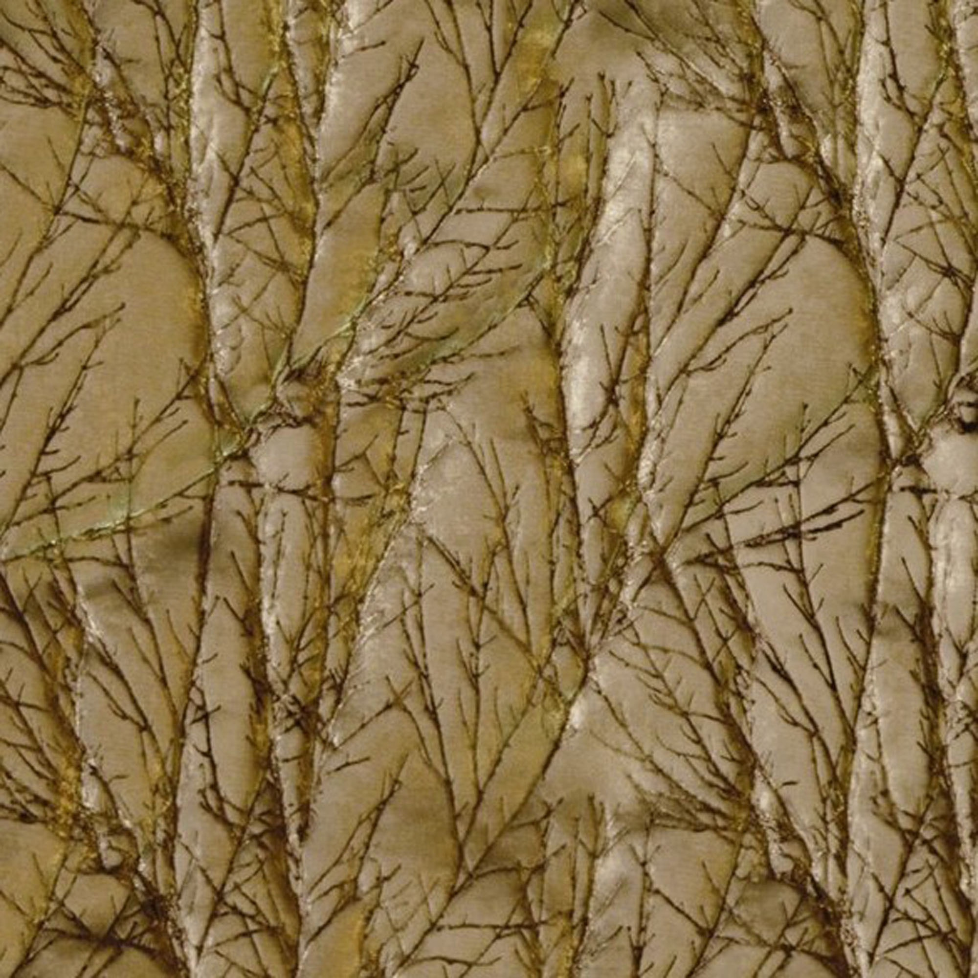 Plutus Burnished Bronze Yarns Shiny Fabric With Twig Pattern Luxury Throw Pillow - Double sided  20" x 30" Queen