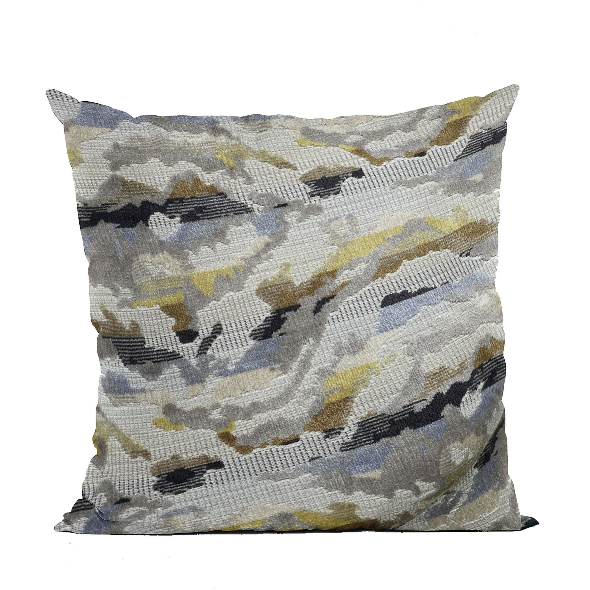 Plutus Velvet Crest Black, Gray, Citrine Handmade Luxury Pillow - Double sided  20" x 30" Queen