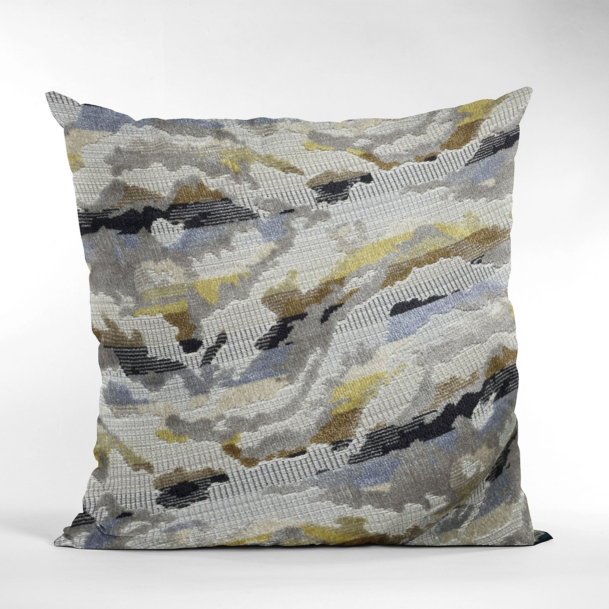 Plutus Velvet Crest Black, Gray, Citrine Handmade Luxury Pillow - Double sided  20" x 30" Queen