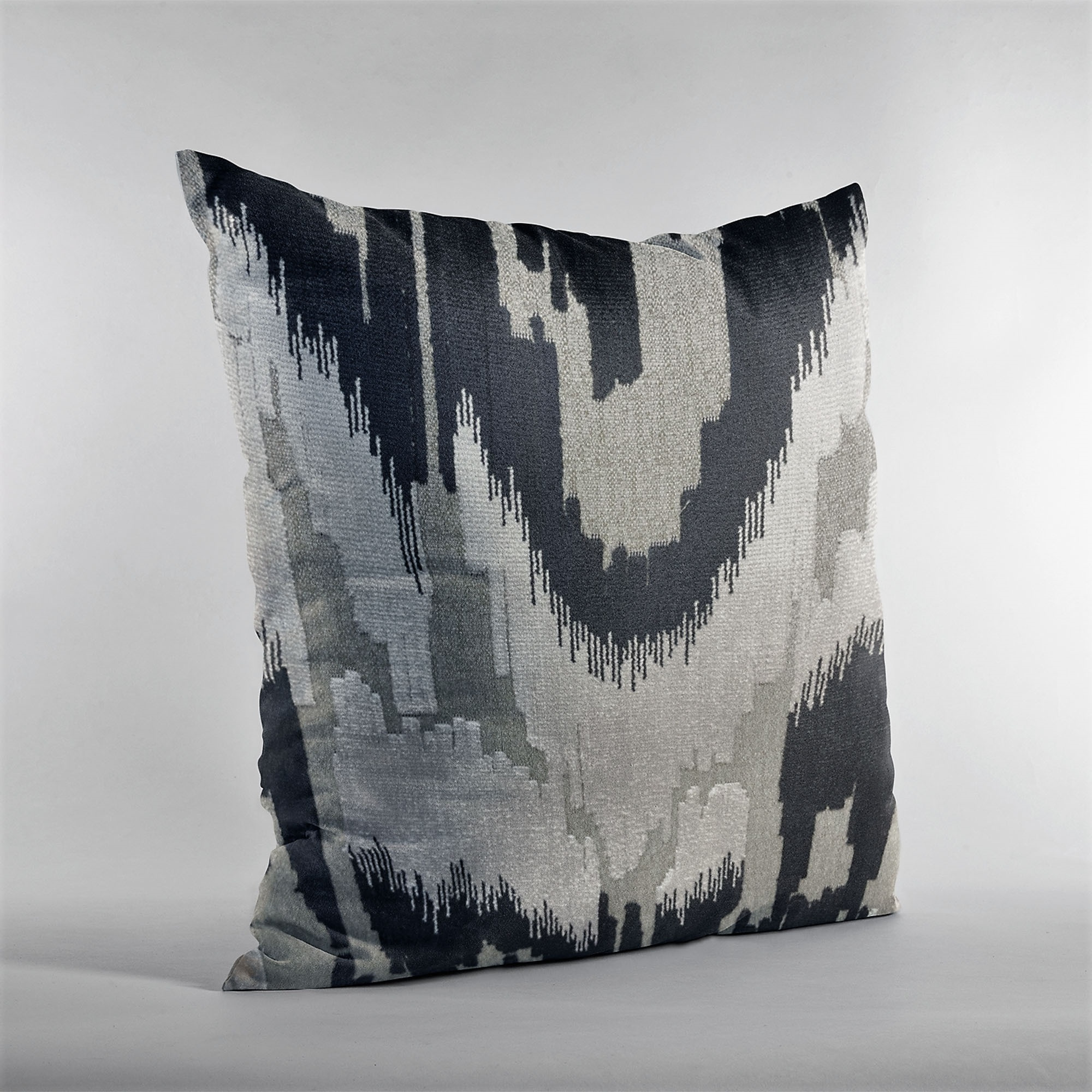Plutus Velvet Glamour Black, Gray, Cream Handmade Luxury Pillow - Double sided  20" x 36" King