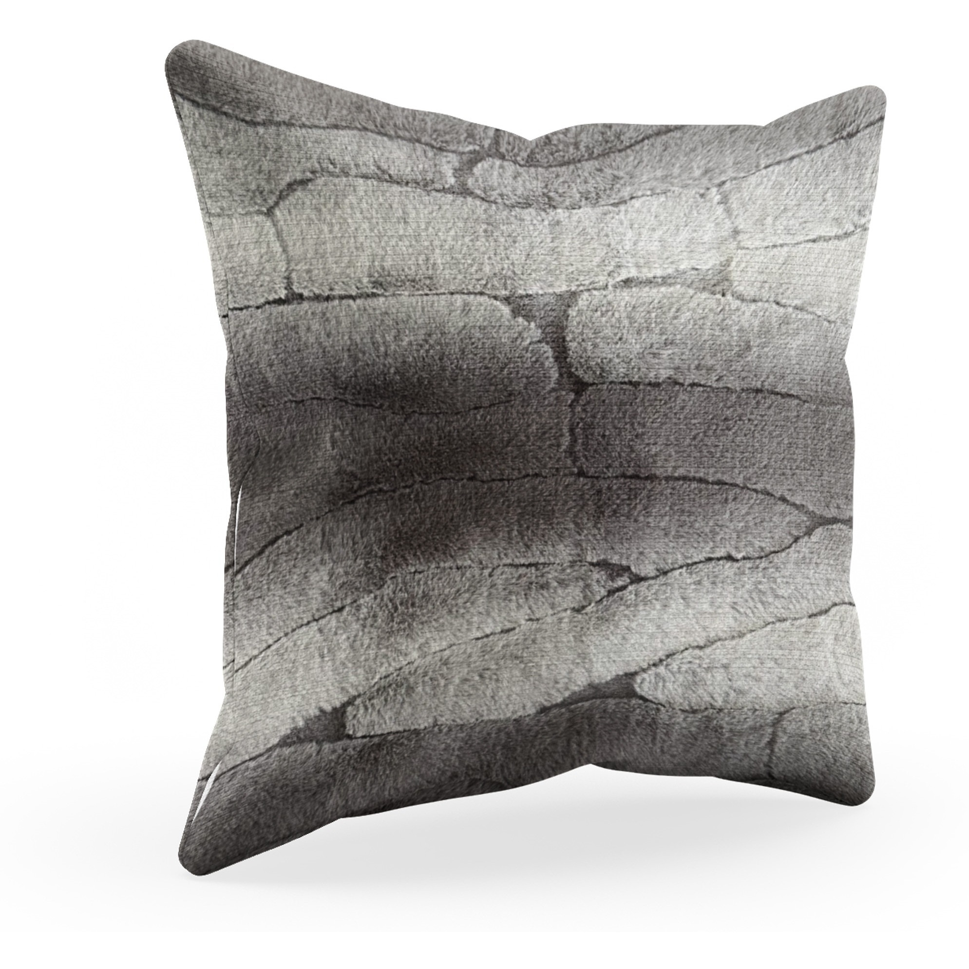 Plutus Gray Silver Furever Animal Faux Fur Luxury Throw Pillow - Double sided  20" x 26" Standard