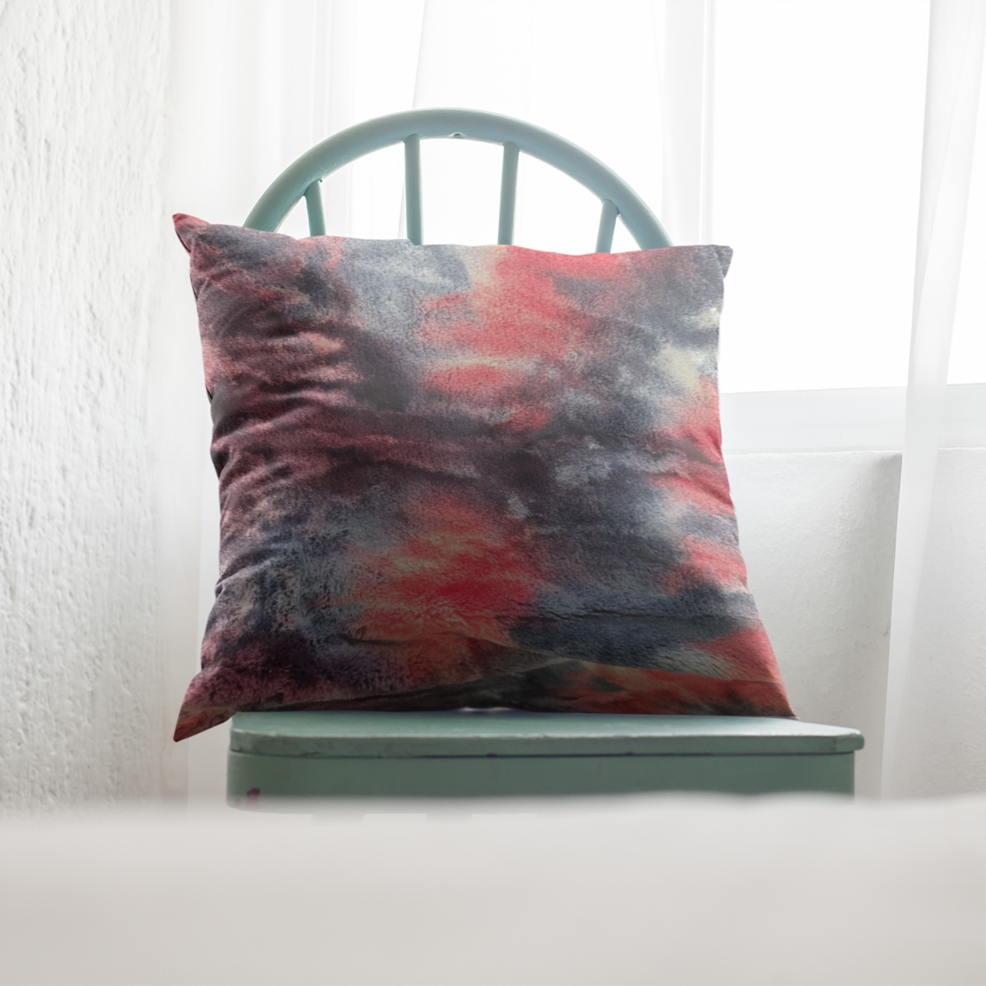 Plutus Blue Red White Fureal Animal Faux Fur Luxury Throw Pillow - Double sided  20" x 26" Standard