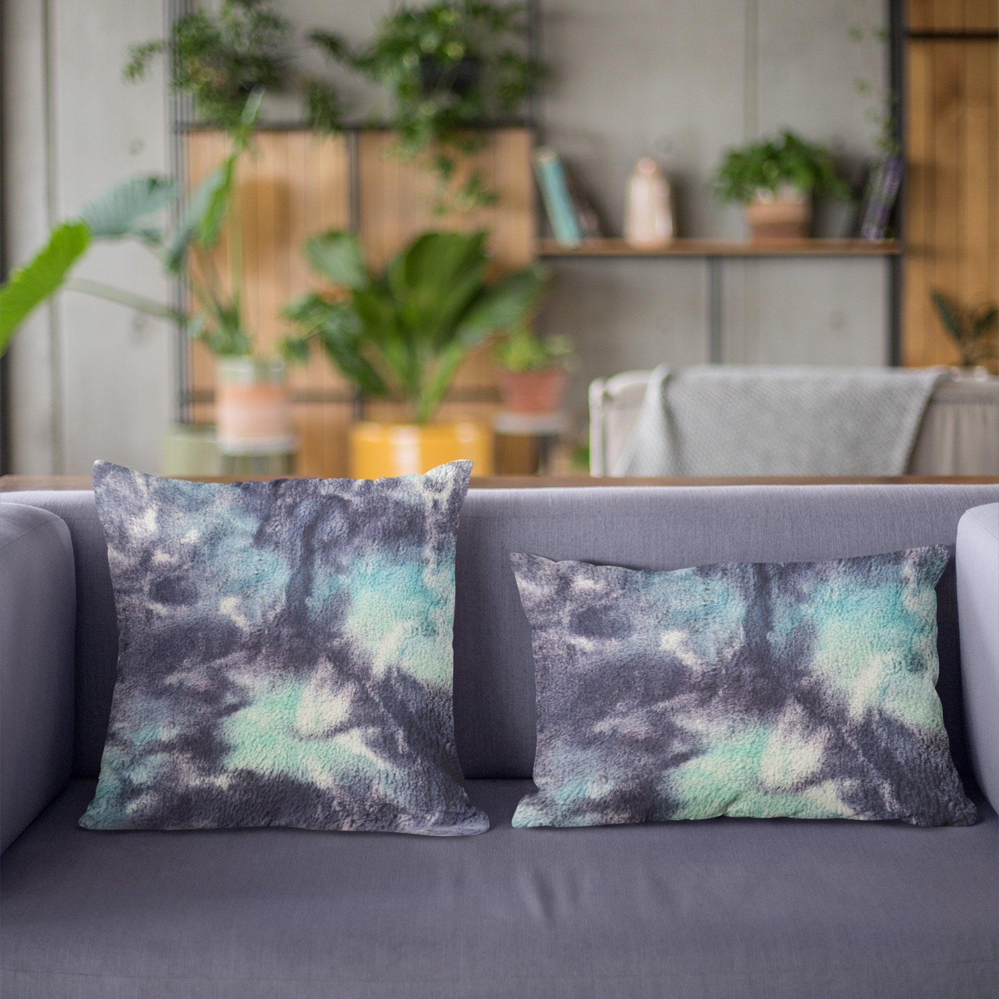 Plutus Blue Fureal Animal Faux Fur Luxury Throw Pillow - Double sided  20" x 36" King