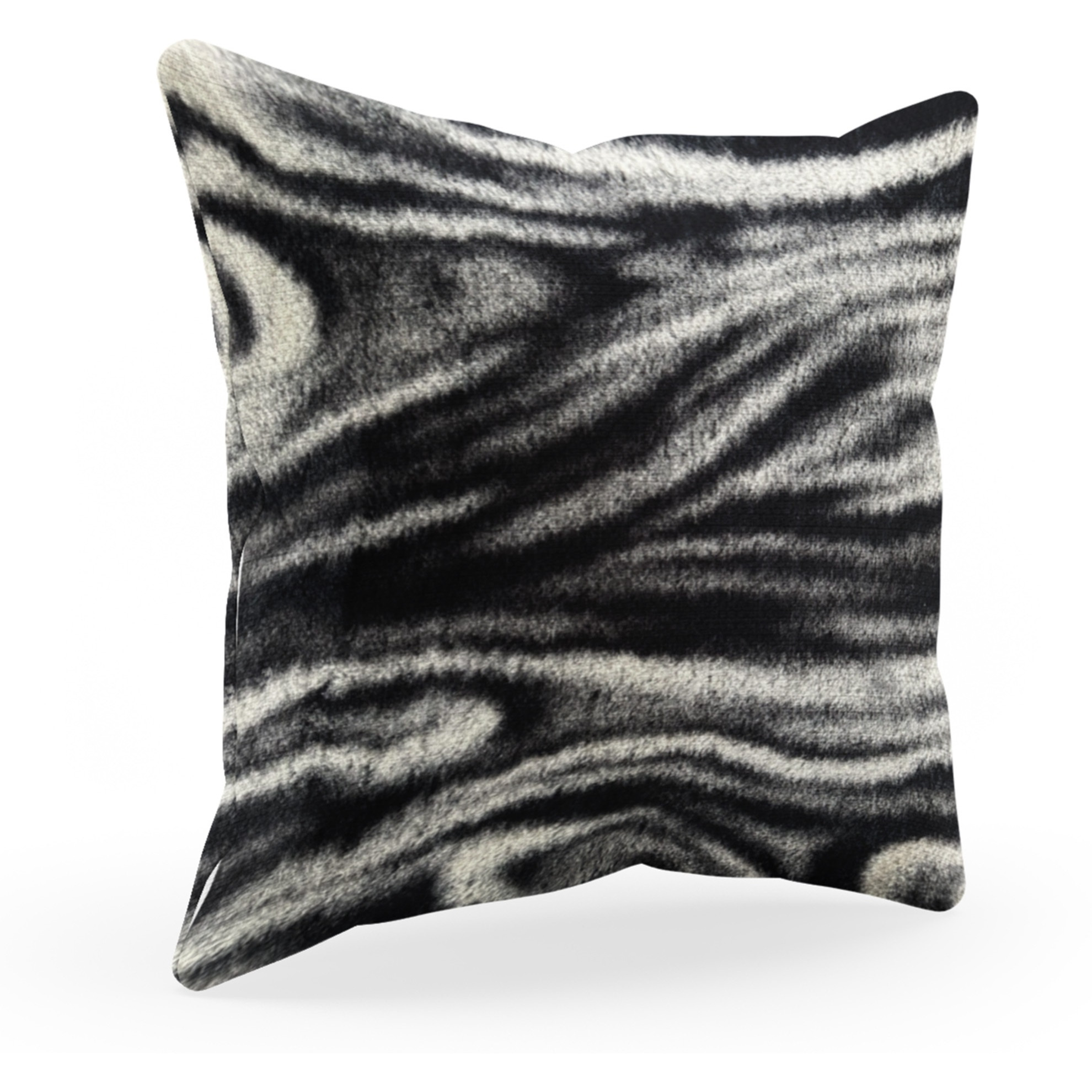 Plutus Black White Galaxy Animal Faux Fur Luxury Throw Pillow - Double sided  20" x 36" King
