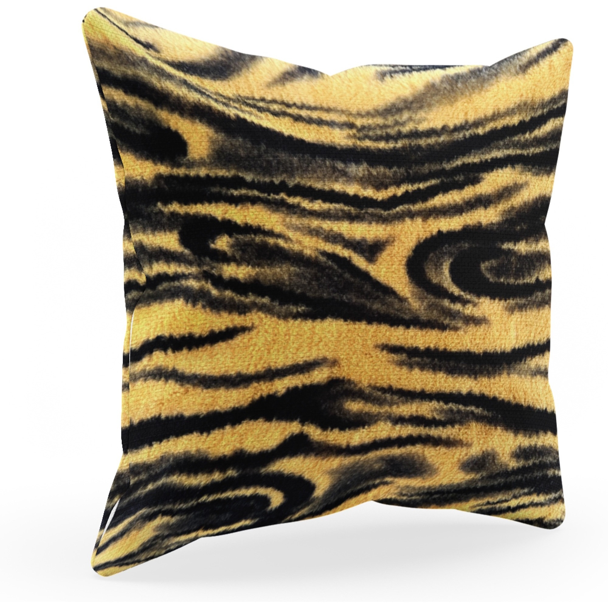 Plutus Yellow Galaxy Animal Faux Fur Luxury Throw Pillow - Double sided  26" x 26"