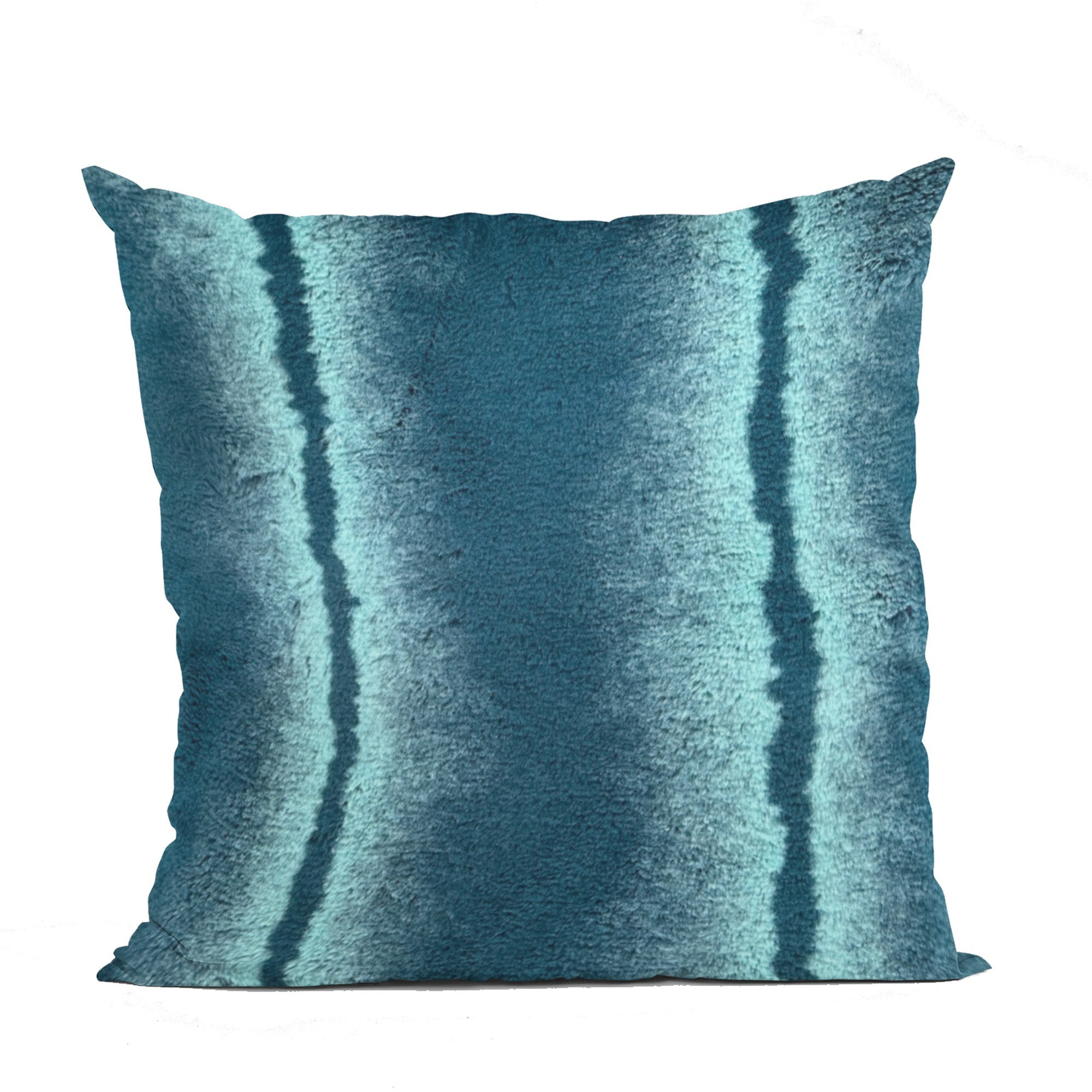 Plutus Teal Fluffy Fields Animal Faux Fur Luxury Throw Pillow - Double sided  22" x 22"