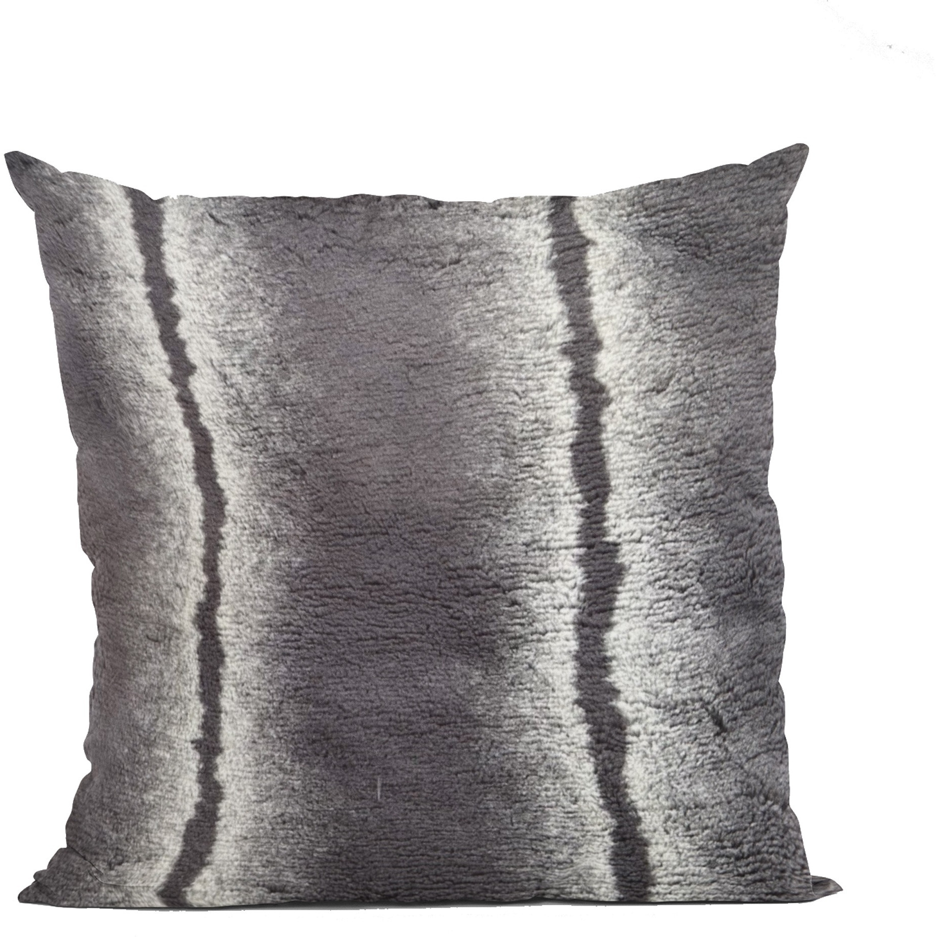 Plutus Charcoal Fluffy Fields Animal Faux Fur Luxury Throw Pillow - Double sided  26" x 26"