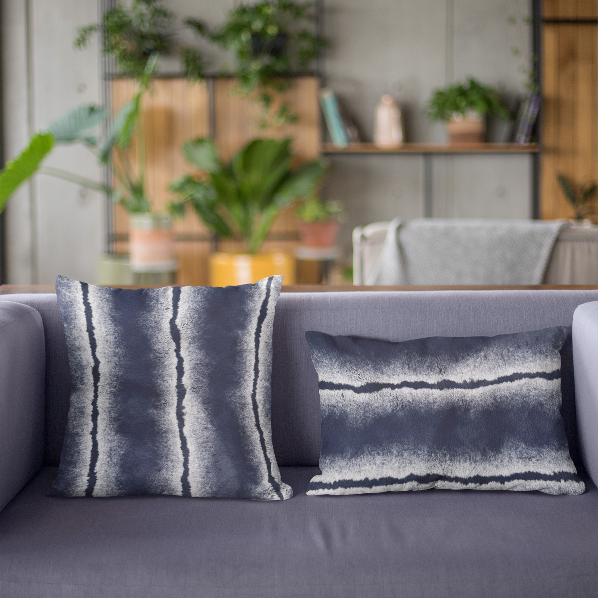 Plutus Navy Fluffy Fields Animal Faux Fur Luxury Throw Pillow - Double sided  20" x 30" Queen