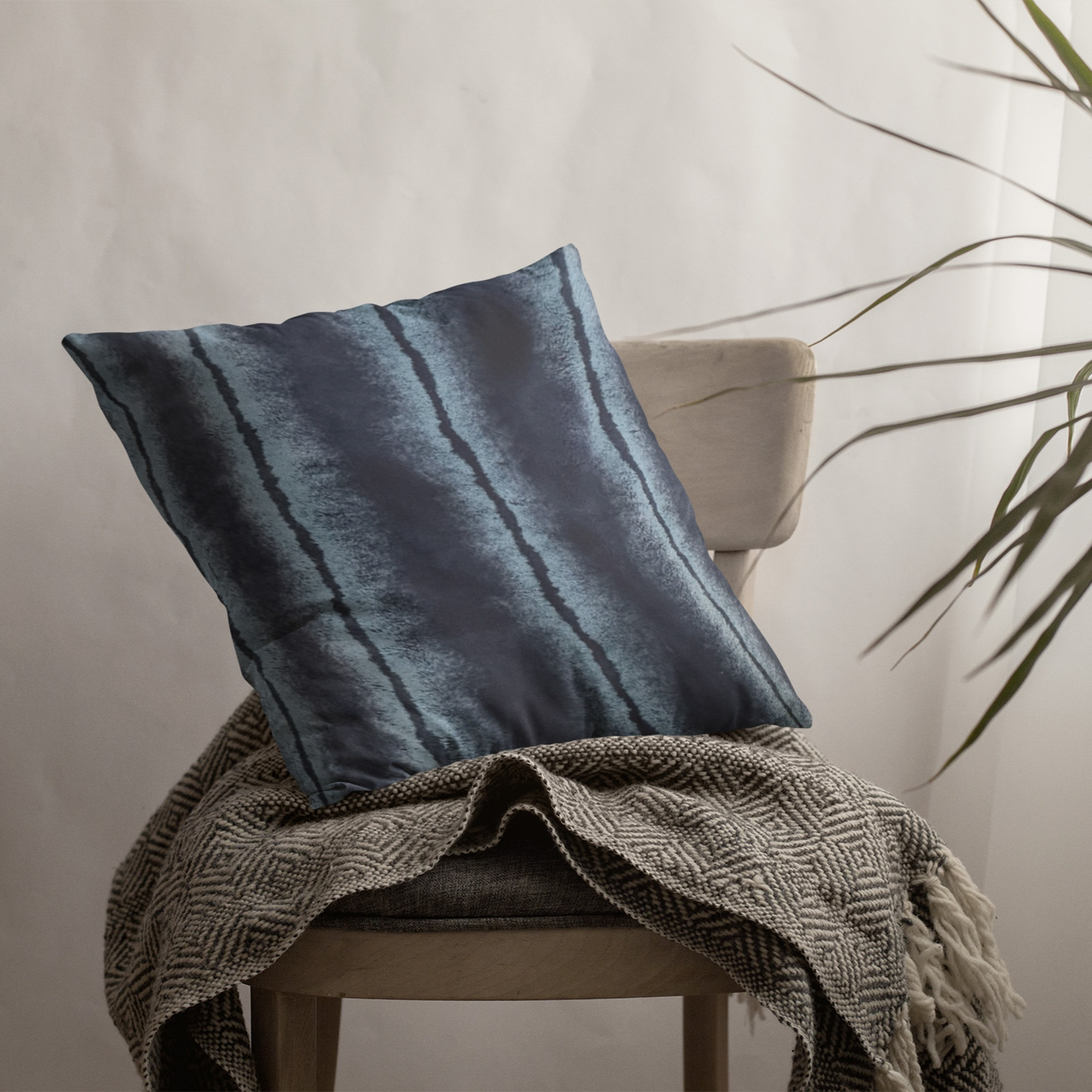 Plutus Blue Fluffy Fields Animal Faux Fur Luxury Throw Pillow - Double sided  12" x 20"