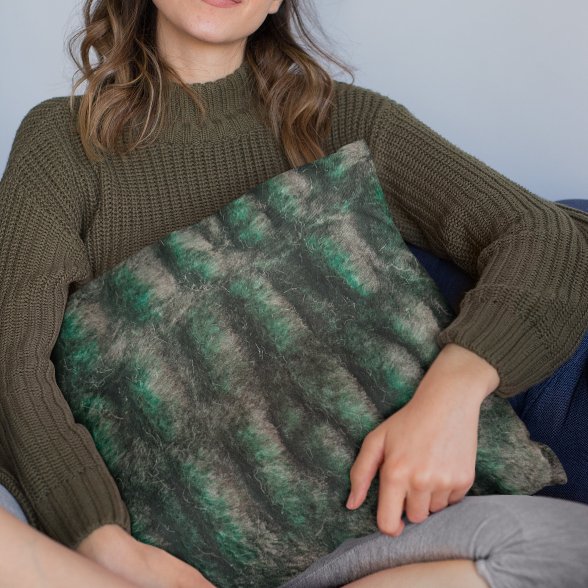Plutus Emerald Green Plush Pelt Animal Faux Fur Luxury Throw Pillow - Double sided  20" x 36" King