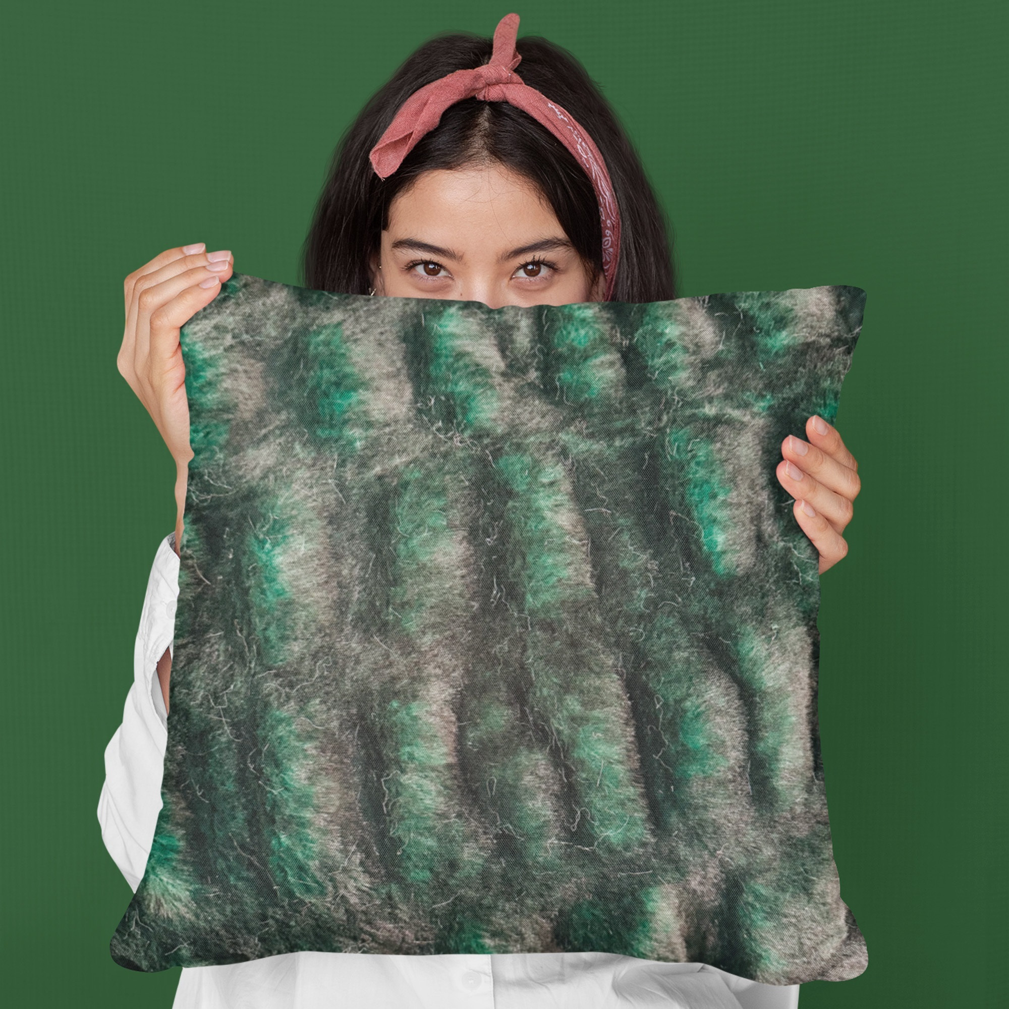 Plutus Emerald Green Plush Pelt Animal Faux Fur Luxury Throw Pillow - Double sided  20" x 36" King